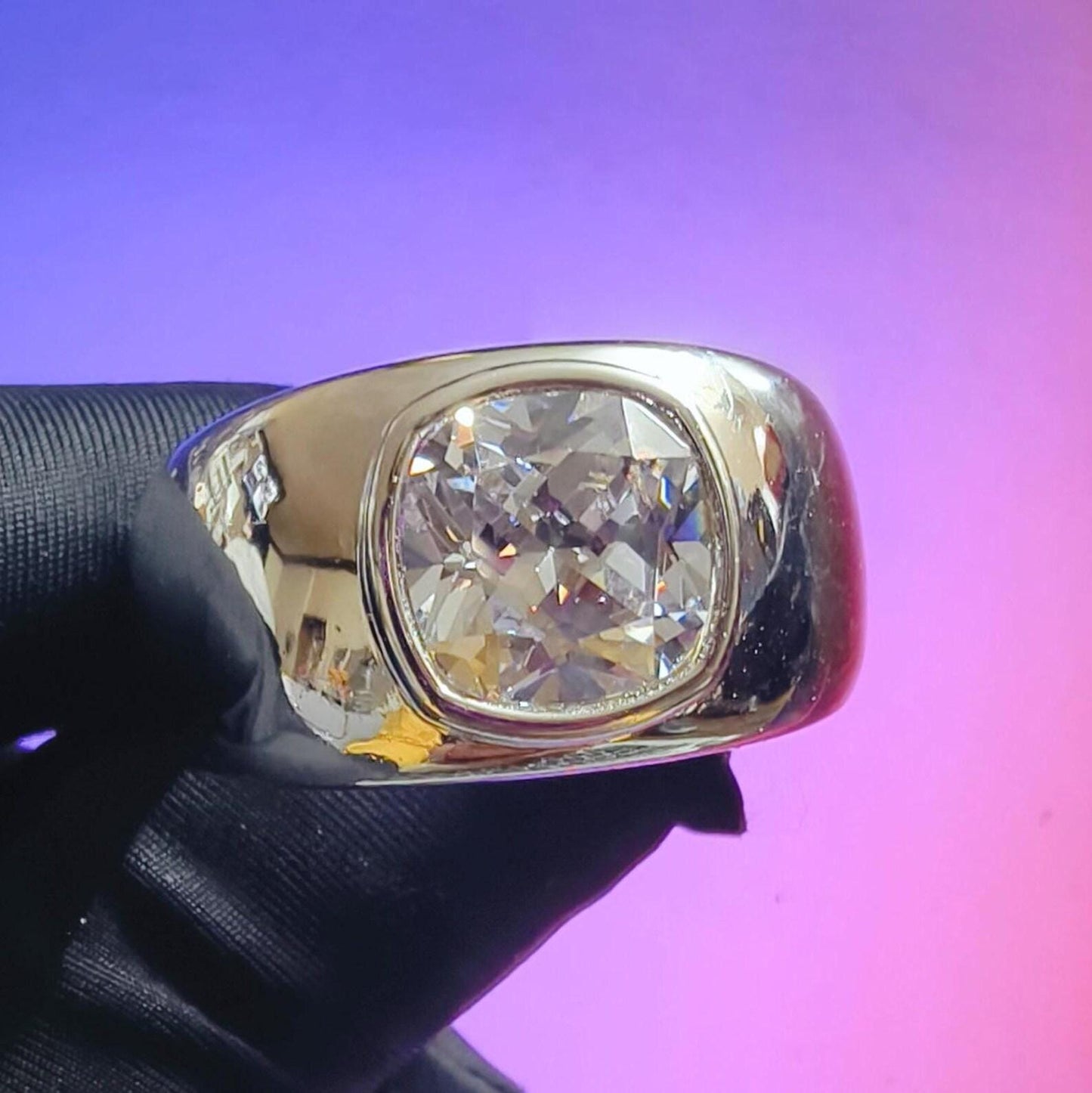 2Ct Round Cut Diamond Wedding Band Simulated Diamond Engagement Ring 14K Yellow Gold Finish Sterling Silver Anniversary Ring Birthday Gift