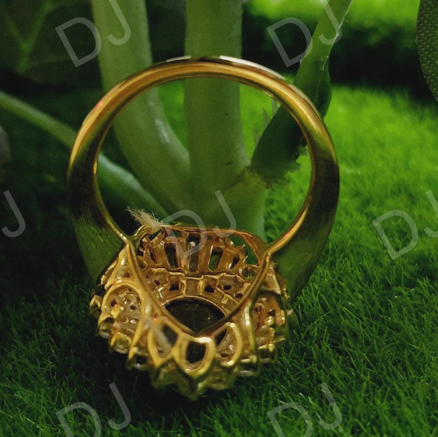 2Ct Pear Cut Emerald & Baugette Diamond Engagement Ring Yellow Gold Finish Halo Engagement Ring For Women Wedding Promise Ring For Her