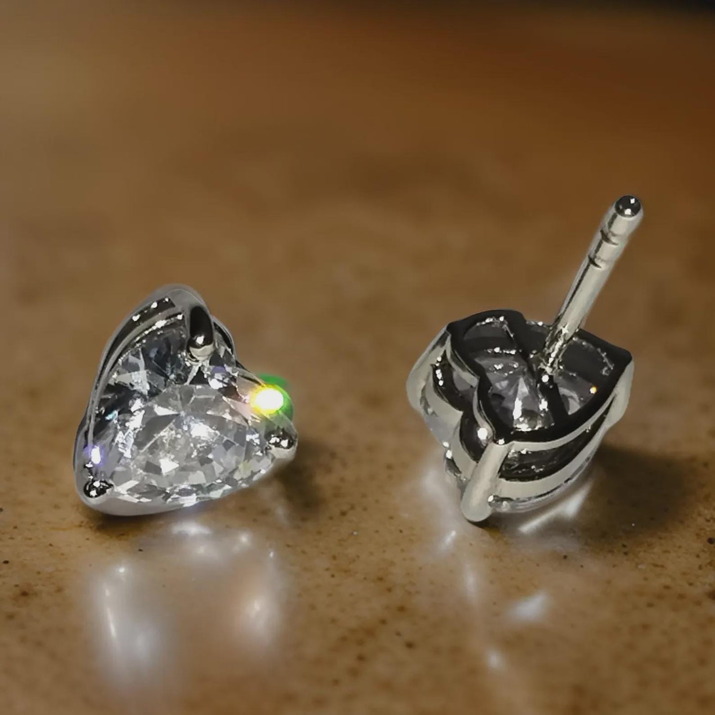 4Ct Heart Cut Moissanite Solitaire Stud Earrings 14K White Gold Finish 925 Silver Stud Earrings. Women Earrings, Gift for Her