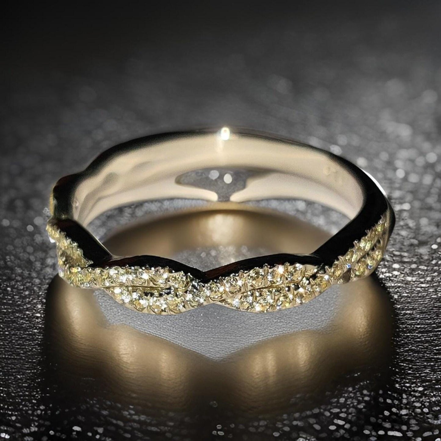 1.50Ct Round Cut Simulated Diamond Wedding Engagement Twisted Band Women's Engagement Ring 14K White Gold Plated 925 Silver