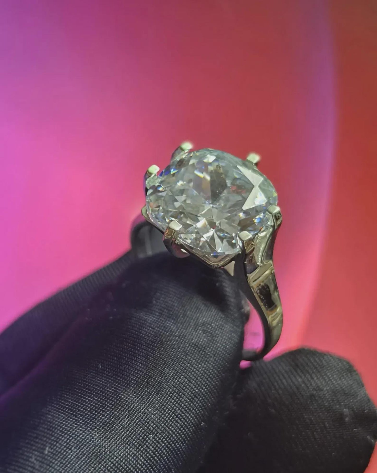 Moissanite Solitaire Prong Setting Ring Lab Created 14K White Gold Plated 925 Sterling Silver, Ring, For Wedding Engagement Anniversary Gift