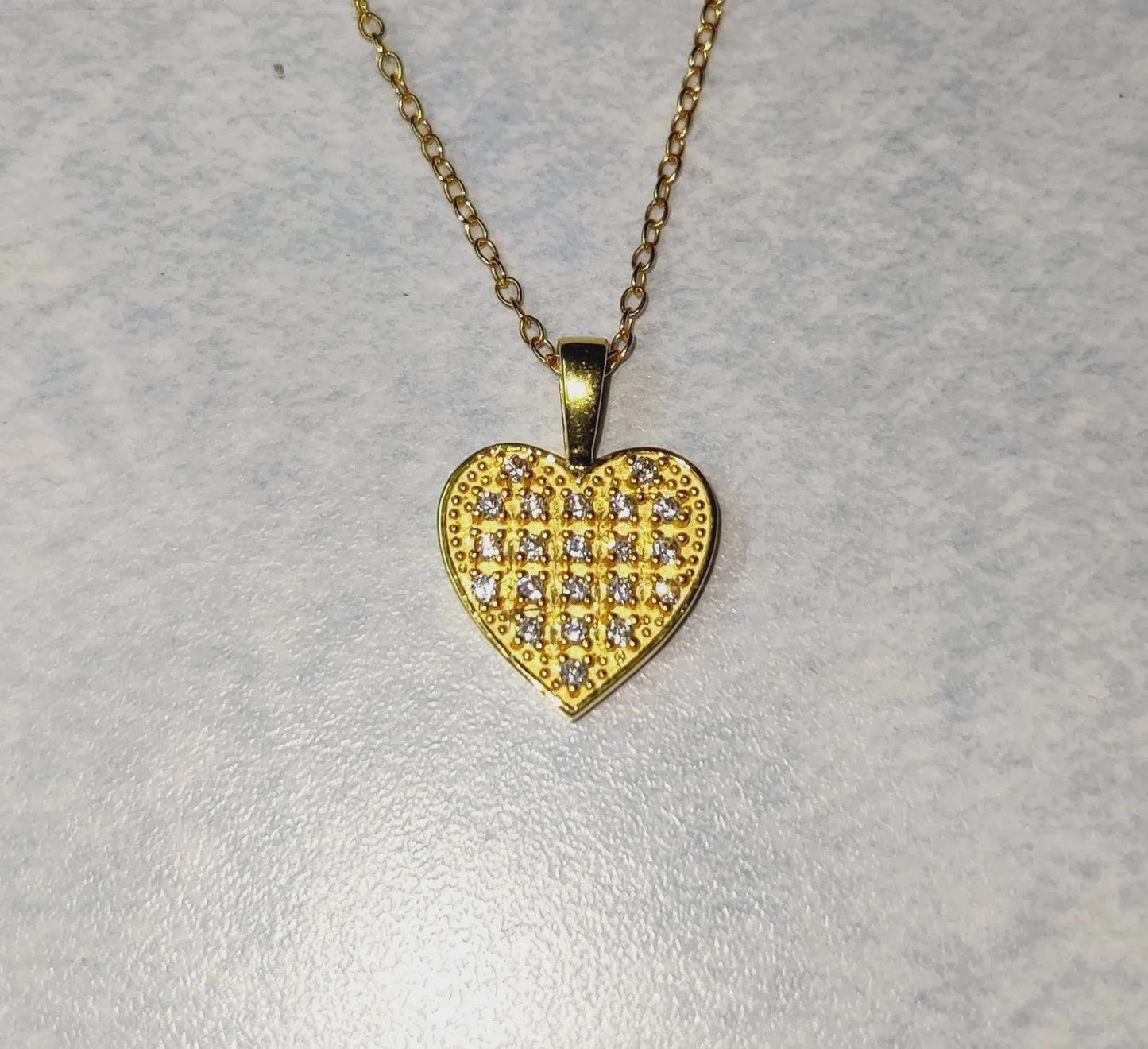 Diamond Heart Pendant Simulated Round Cut Pendant 14K Yellow Gold Plated Love Theme Pendant 925 Sterling Silver For Party Birthday