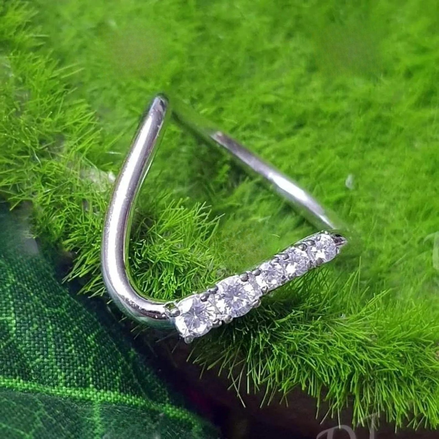 1.50Ct Round Cut Simulated Diamond Wedding Engagement Five Stone Band Women's Engagement Ring 14K White Gold Plated 925 Silver