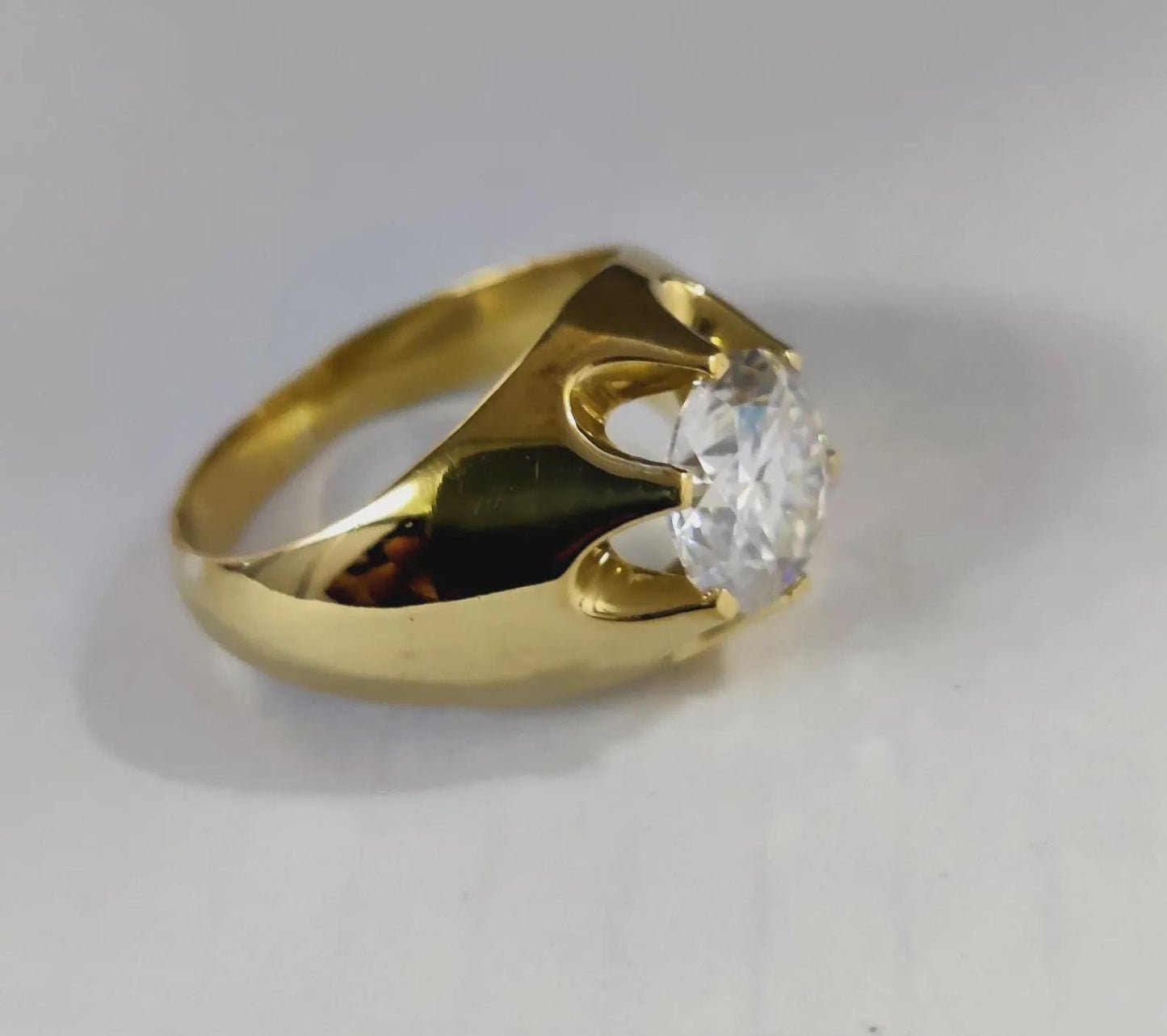 2Ct Round Cut Diamond Wedding Band Simulated Diamond Engagement Ring 14K Yellow Gold Finish Sterling Silver Anniversary Ring Birthday Gift