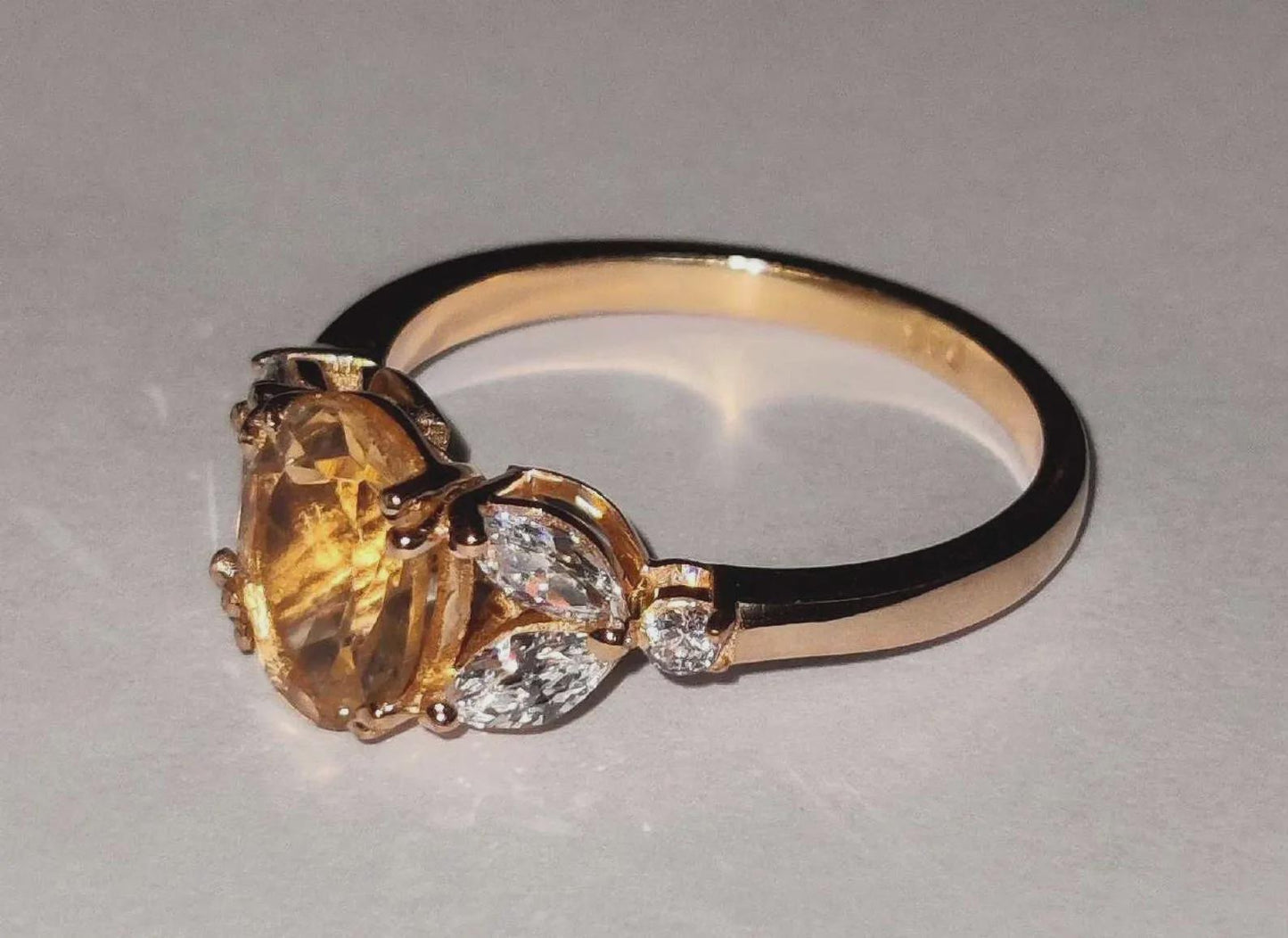 2Ct Morganite Ring Simulated Diamond Oval Anniversary Ring 14K Rose Gold Finish 925 Sterling Silver Engagement Ring For Birthday Party Wear