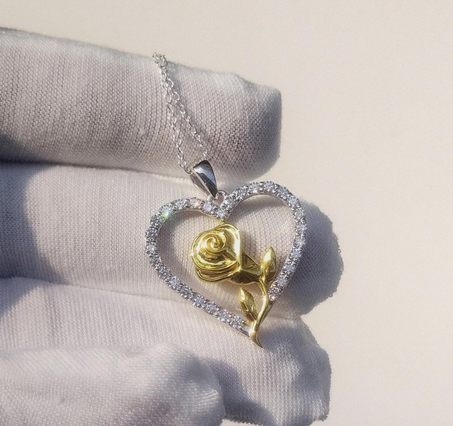 1.50Ct Round Cut Lab-Created Diamond Heart Pendant 14K White Gold Plated Heart Shape Pendant Heart Women's Necklace Pendant