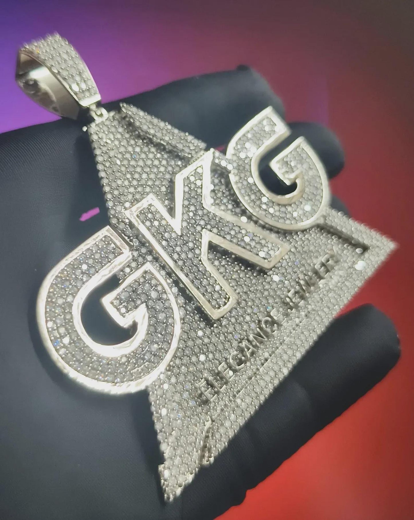 2Ct Hip Hop Customized Pendant Round Cut Moissanite 14K White Gold Plated 925 Sterling Silver, Custom Any Letter Pendant