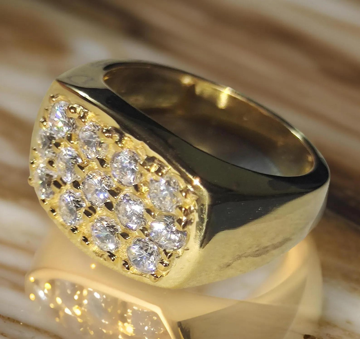 2Ct Round Cut Wedding Ring Simulated Diamond Band Ring 14K Yellow Gold Finish 925 Sterling Silver Ring Anniversary Ring, Gift For Birthday