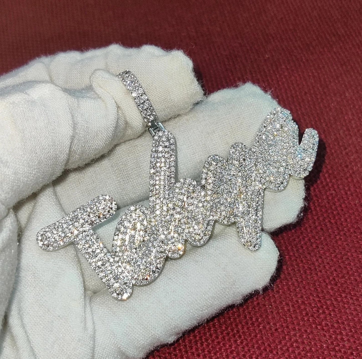 2Ct Diamond Round Cut Simulated Diamond Pendant, Custom Any Letter Diamond Pendant, 925 Sterling Silver For Birthday and Party Pendant Gift