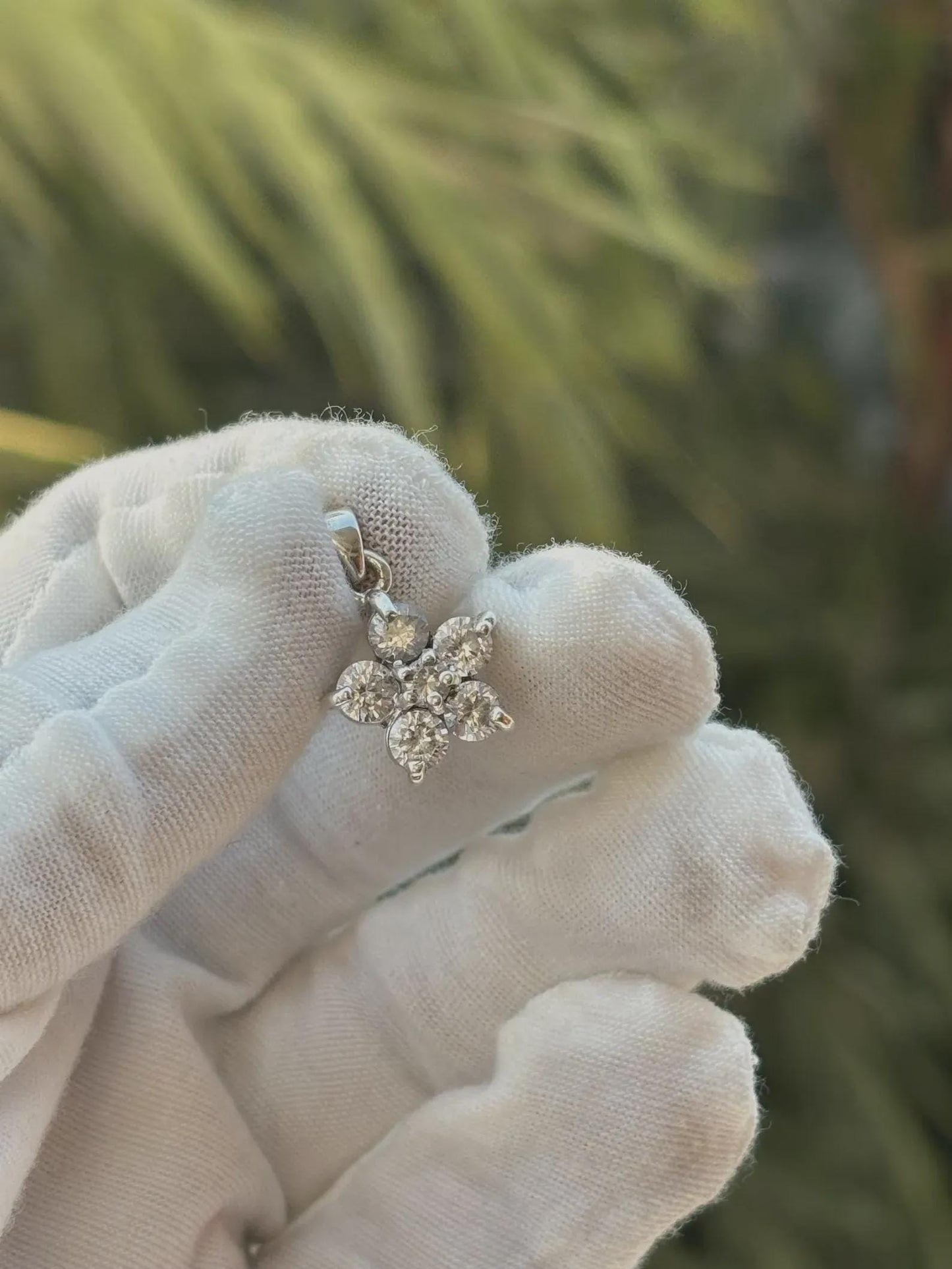 1.50Ct Round Cut Flower Pendant 14K White Gold Plated 925 Silver Prong Setting Pendant, Anniversary Gift Pendant