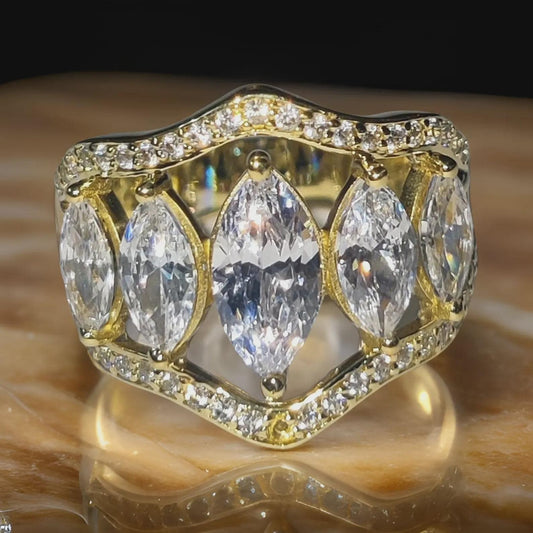 2Ct Marquise Cut Diamond Engagement Wedding Anniversary Women's Ring 14K Yellow Gold Over Engagement Ring Diamond Wedding Ring