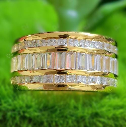2Ct Baguette Brilliant Cut Diamond Women's Engagement Anniversary Wedding Band Ring 14K Yellow Gold Finish, Birthday Gift, Ring For Her
