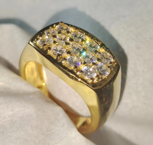 2Ct Round Cut Wedding Ring Simulated Diamond Band Ring 14K Yellow Gold Finish 925 Sterling Silver Ring Anniversary Ring, Gift For Birthday