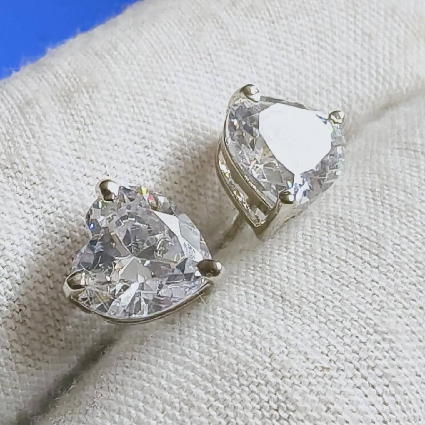 4Ct Heart Cut Moissanite Solitaire Stud Earrings 14K White Gold Finish 925 Silver Stud Earrings. Women Earrings, Gift for Her