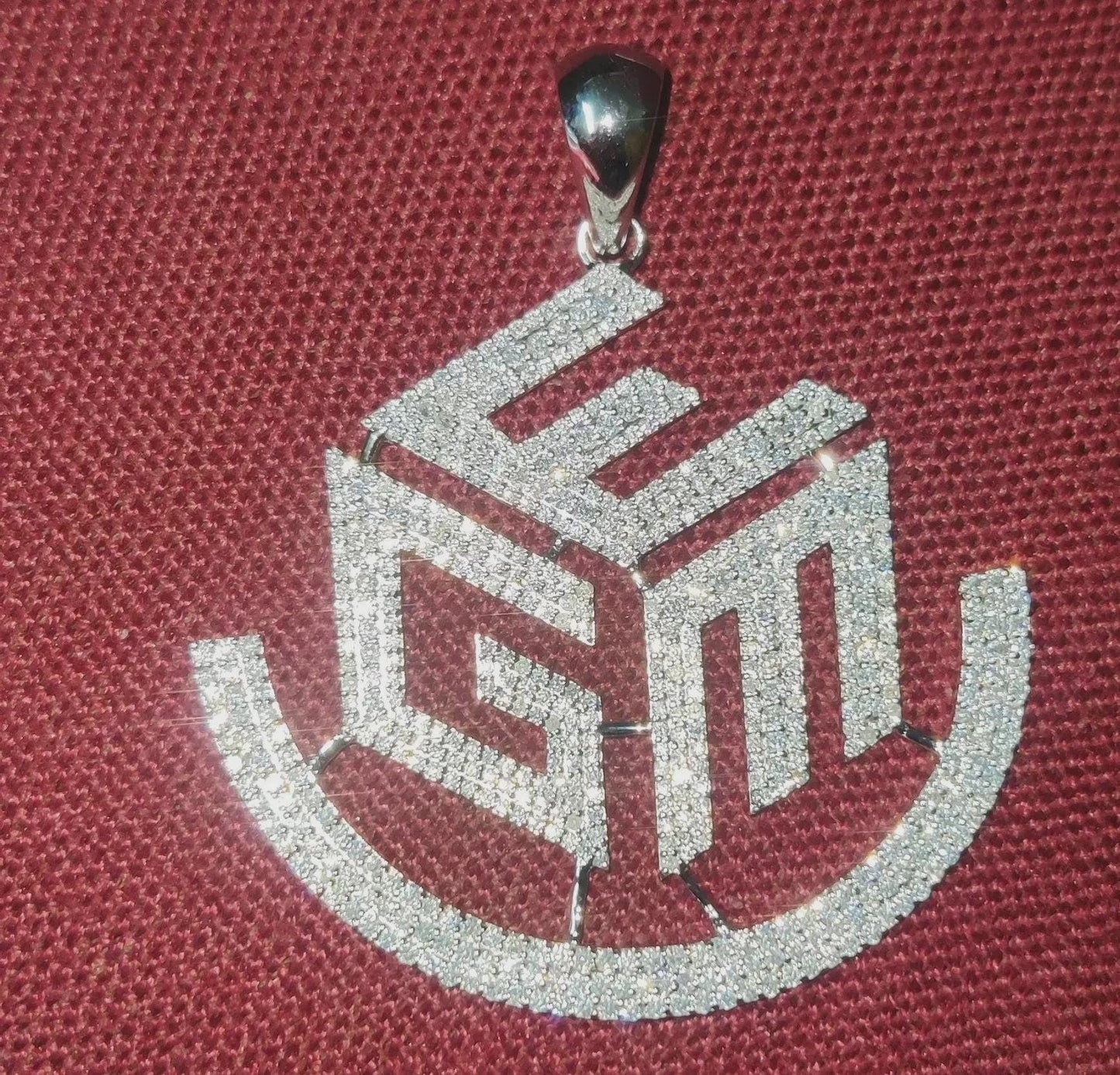 2Ct Diamond Custom Any Letter Round Cut Simulated Diamond Pendant,14K White Gold Plated 925 Sterling Silver For Birthday Gift & Party Wear