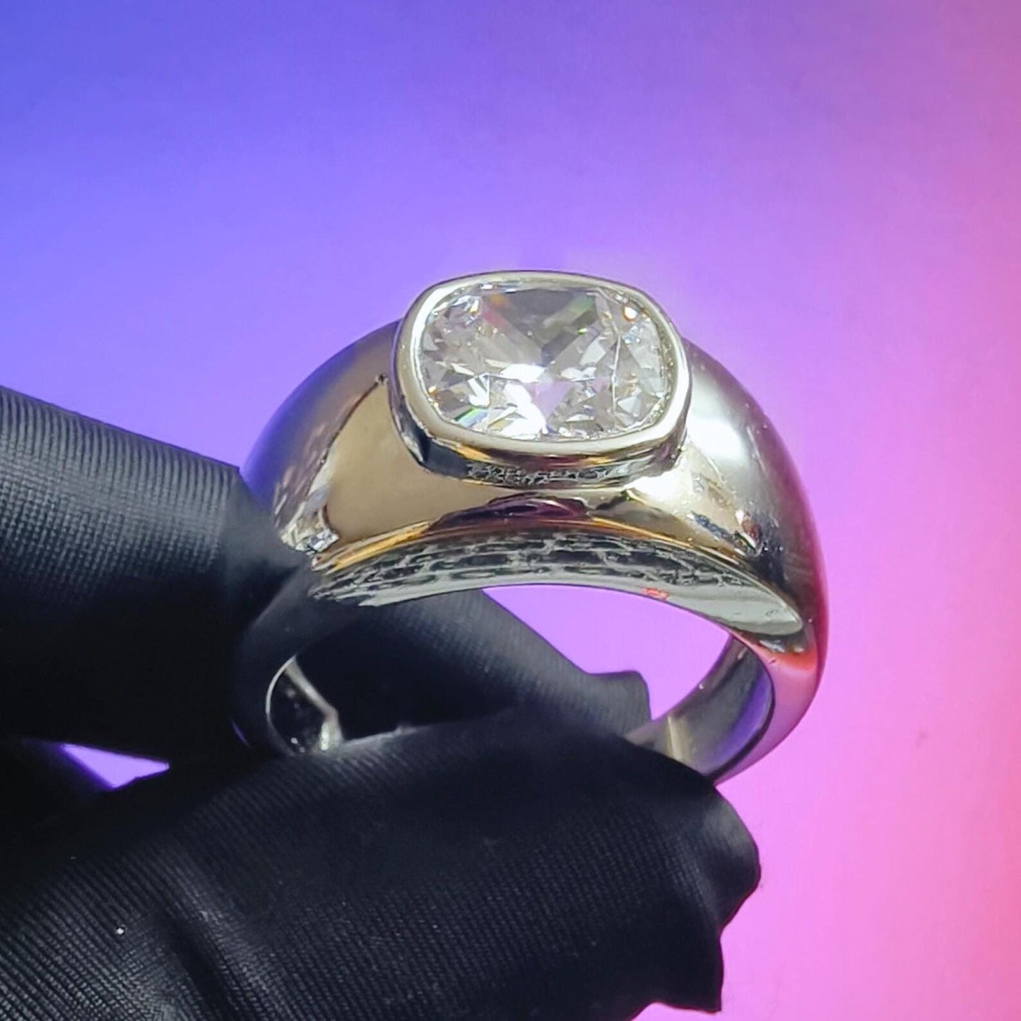 2Ct Round Cut Diamond Wedding Band Simulated Diamond Engagement Ring 14K Yellow Gold Finish Sterling Silver Anniversary Ring Birthday Gift