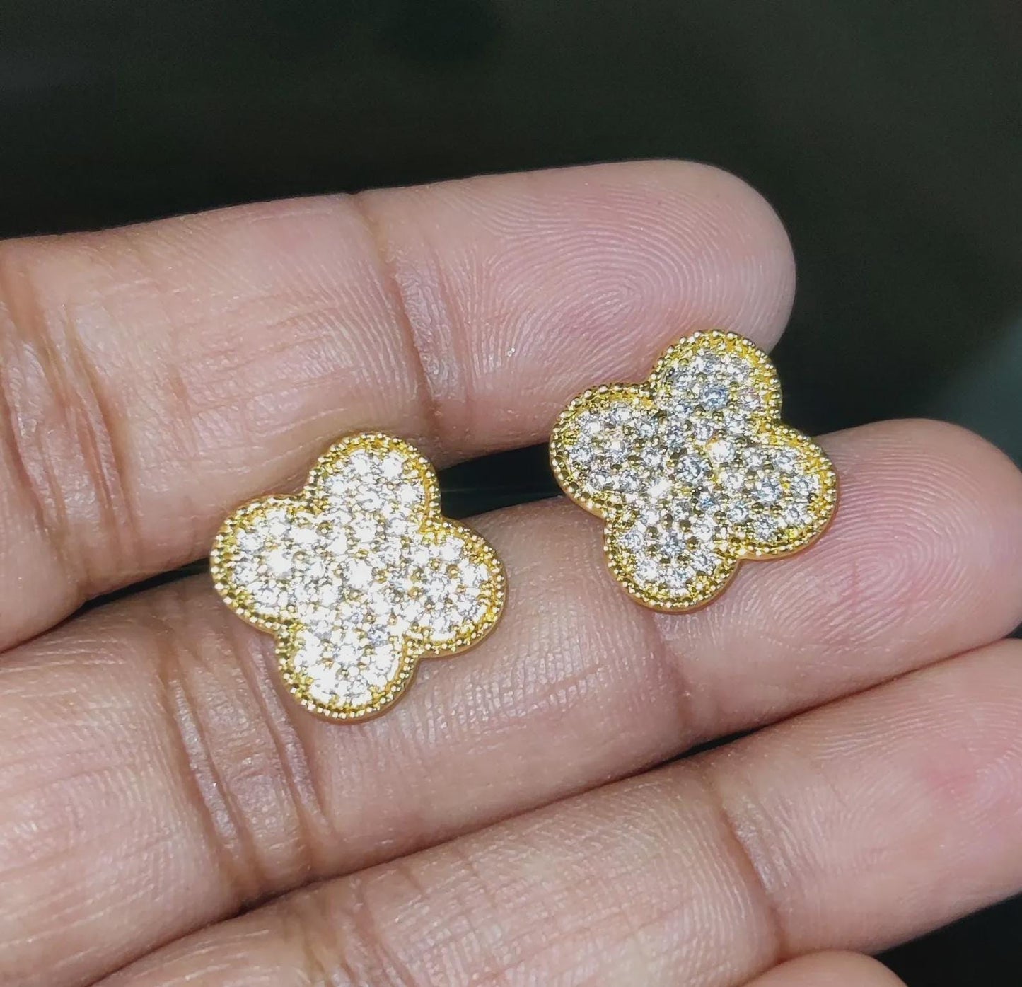 1.50Ct Round Cut Diamond Women's Stud Earrings Cluster Stud Earrings 14K Yellow Gold Finish 925 Silver Stud Earrings Push Back Stud Earrings