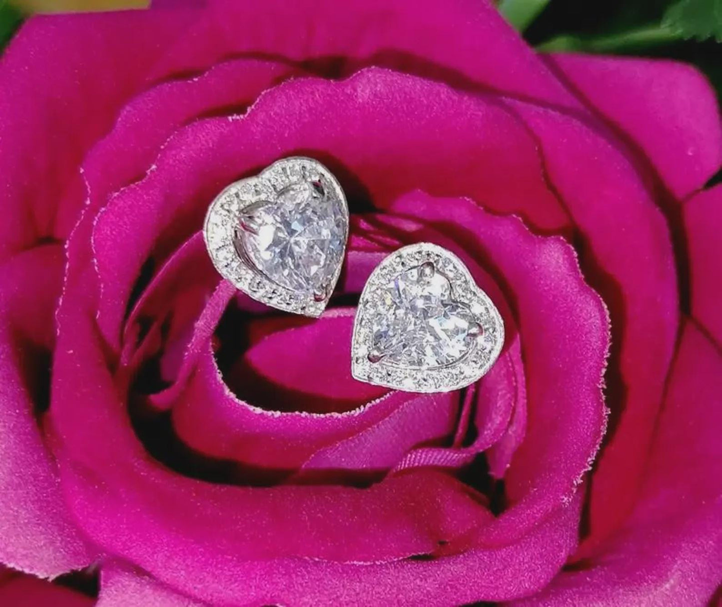 2Ct Heart Cut Solitaire Prong Stud Earrings Simulated Diamond Earrings 14K White Gold Finish 925 Silver Stud Earring, Gift For Anniversary