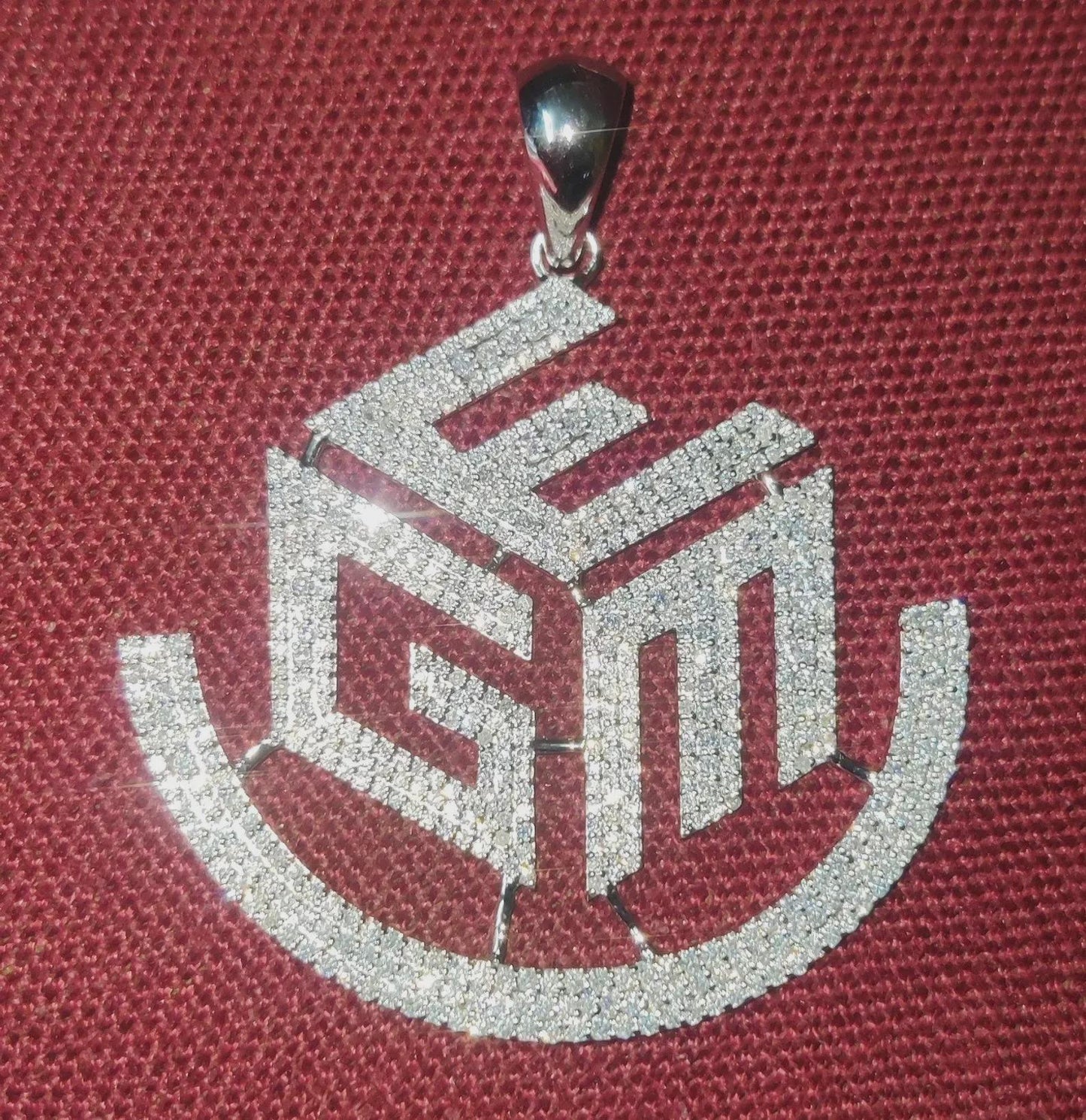 2Ct Diamond Custom Any Letter Round Cut Simulated Diamond Pendant,14K White Gold Plated 925 Sterling Silver For Birthday Gift & Party Wear