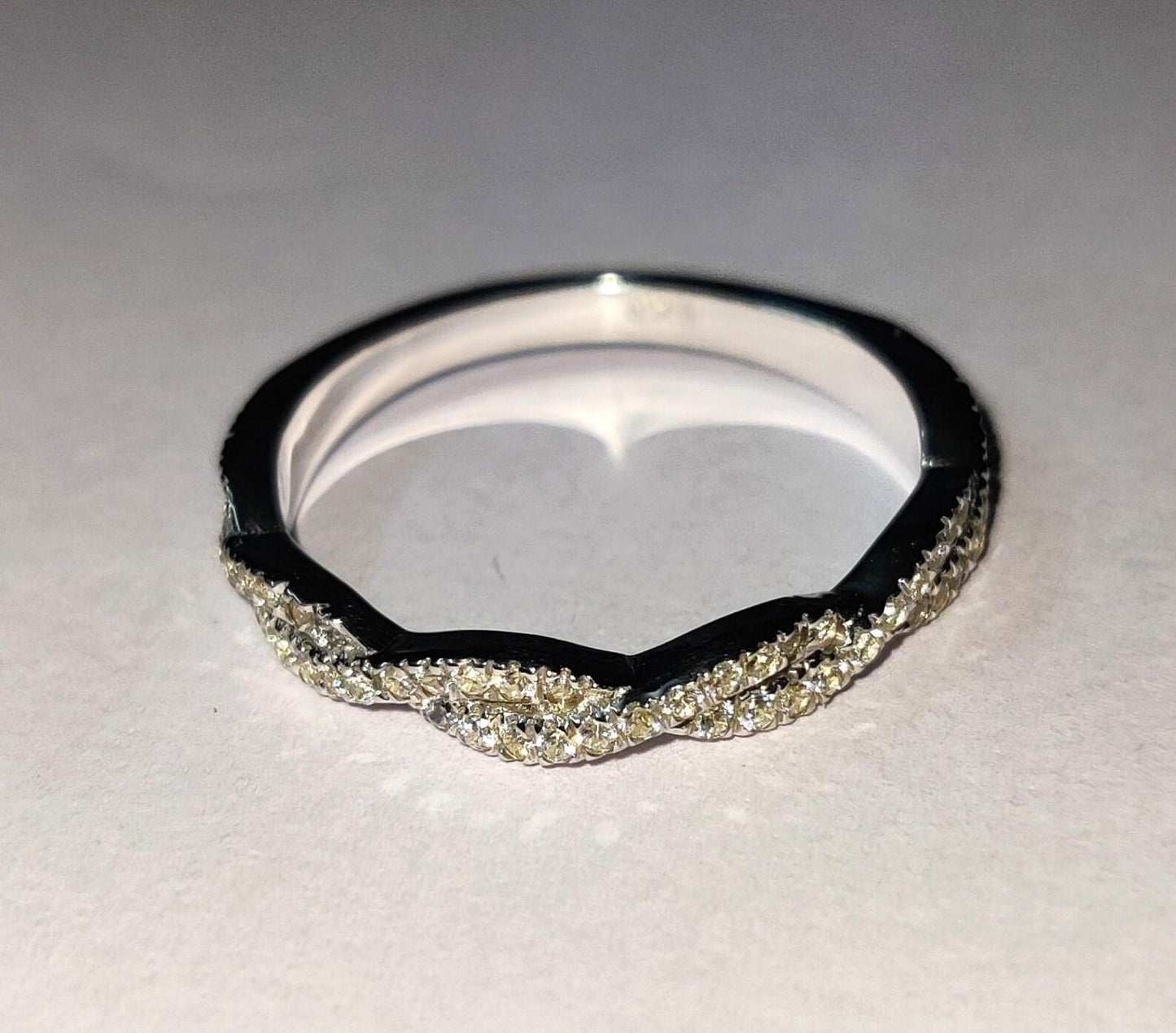 1.50Ct Round Cut Simulated Diamond Wedding Engagement Twisted Band Women's Engagement Ring 14K White Gold Plated 925 Silver