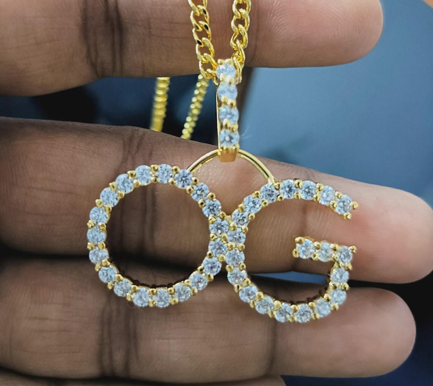 Round Cut Moissanite Custom Initial Letter Pendant 14K Yellow Gold Plated Free Chain 18" 925 Silver, Alphabet Letter Custom Pendant