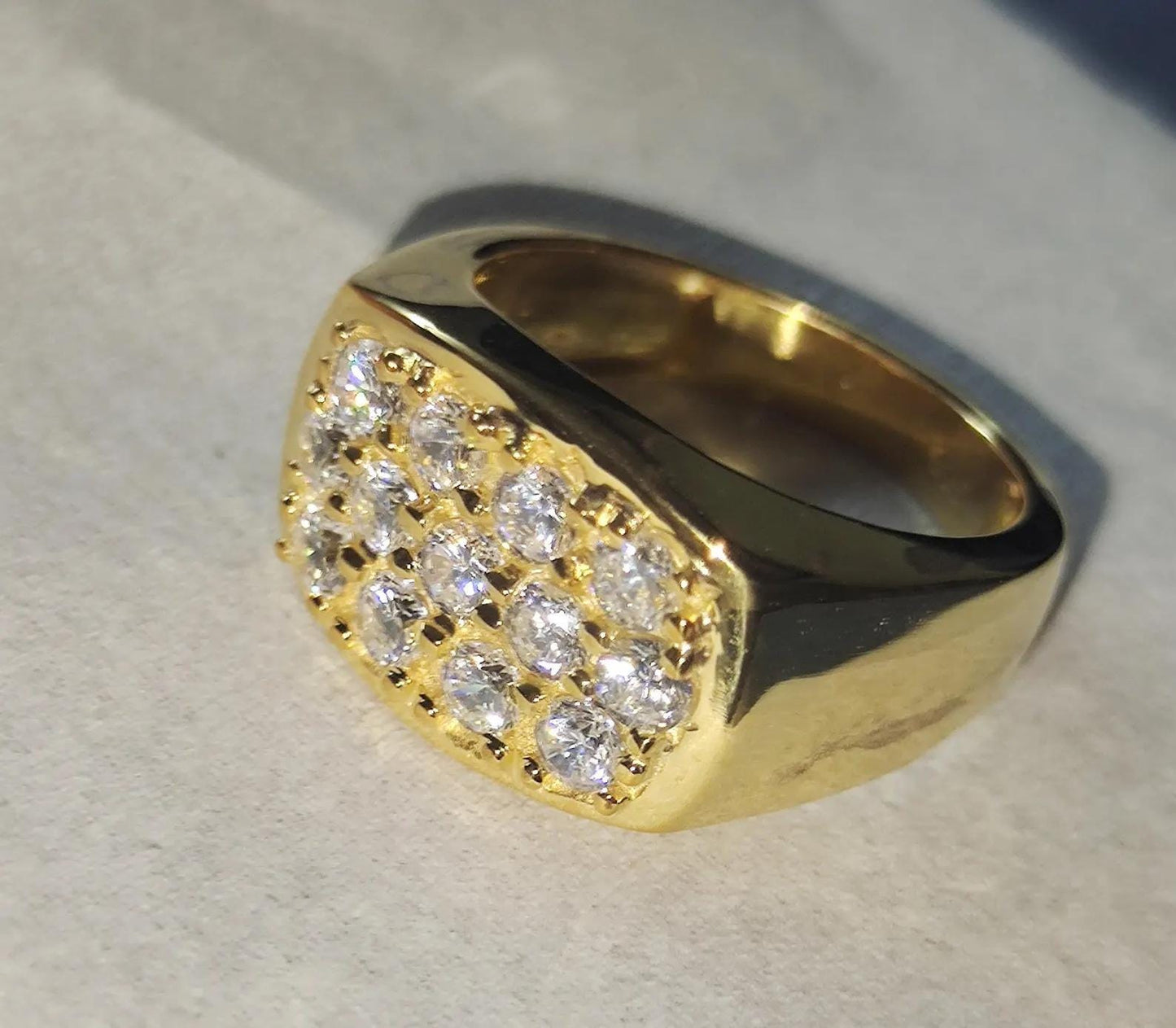 2Ct Round Cut Wedding Ring Simulated Diamond Band Ring 14K Yellow Gold Finish 925 Sterling Silver Ring Anniversary Ring, Gift For Birthday