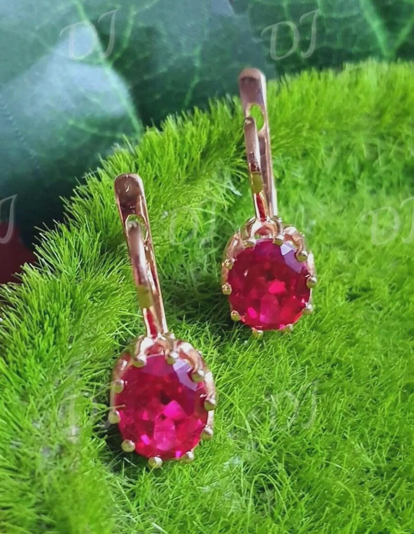 2Ct Ruby Hoop Earrings Oval Cut Simulated Red Ruby Diamond Hoop Earring 14k Yellow Gold Plated, Fancy Hoop Earrings, Gift for Birthday