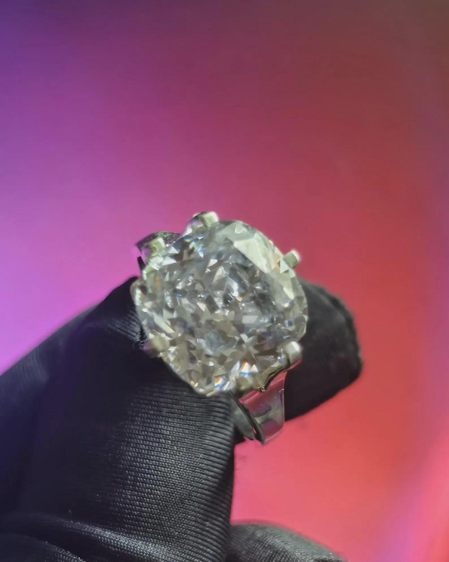 Moissanite Solitaire Prong Setting Ring Lab Created 14K White Gold Plated 925 Sterling Silver, Ring, For Wedding Engagement Anniversary Gift