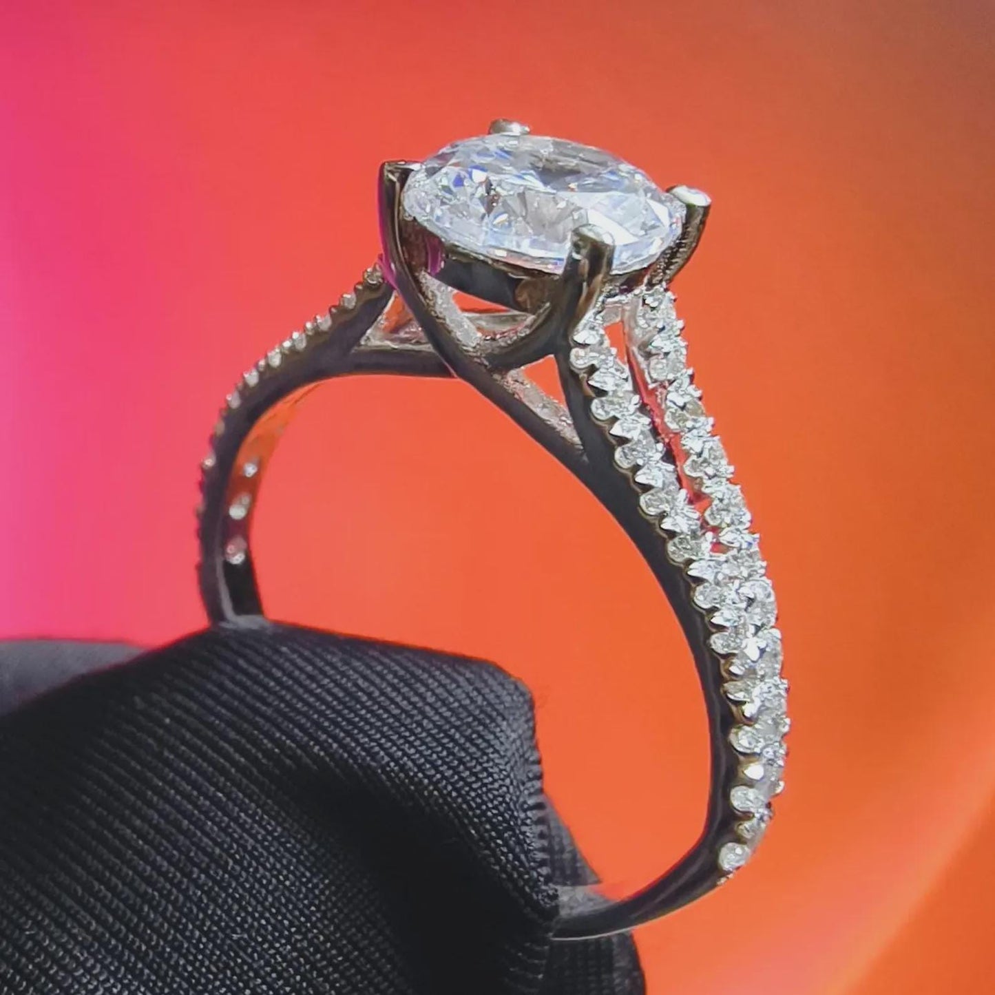 2Ct Round Cut Simulated White Diamond Wedding Engagement Anniversary Ring 14k White Gold Plated- 925 Silver, Gift for Her