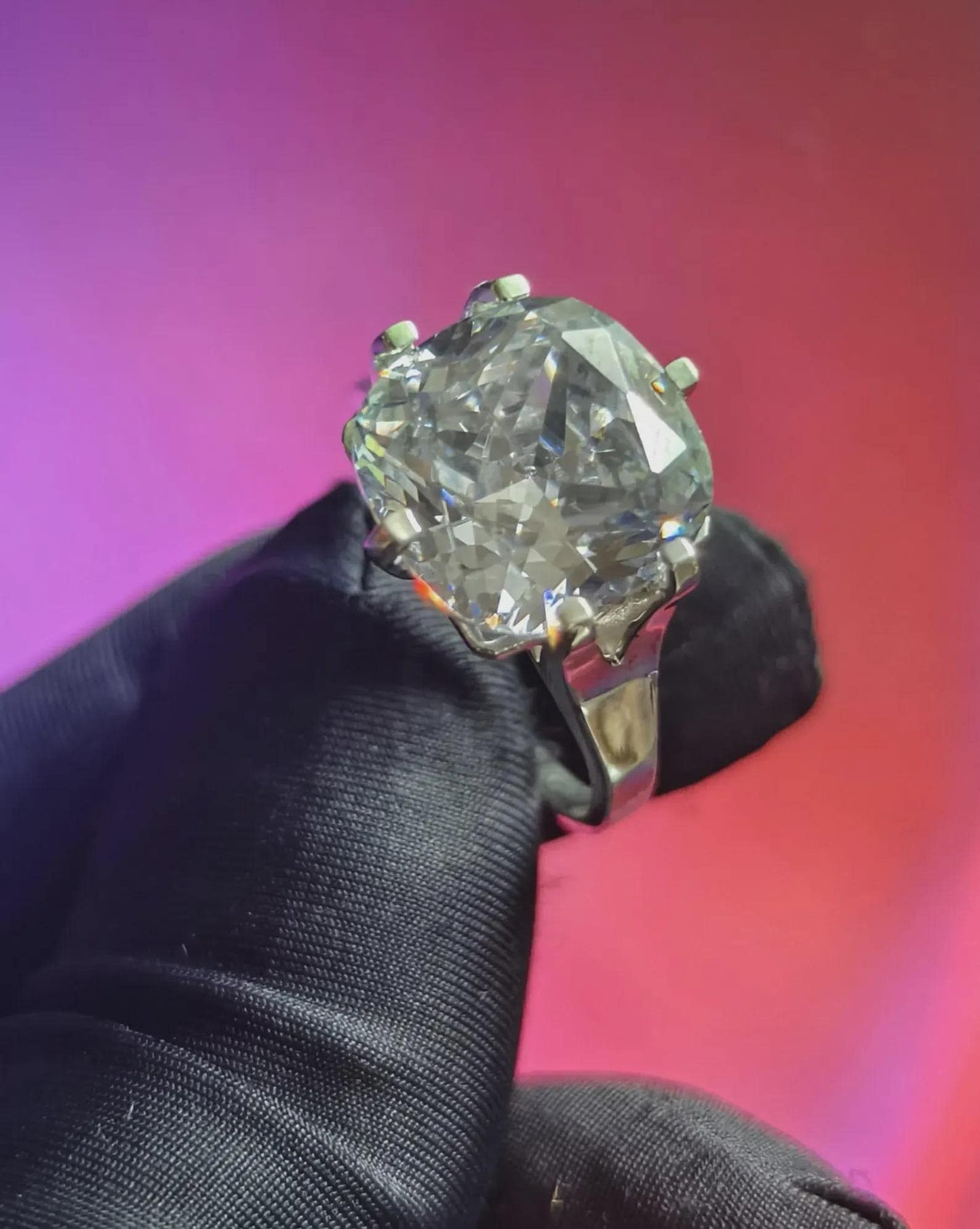 Moissanite Solitaire Prong Setting Ring Lab Created 14K White Gold Plated 925 Sterling Silver, Ring, For Wedding Engagement Anniversary Gift