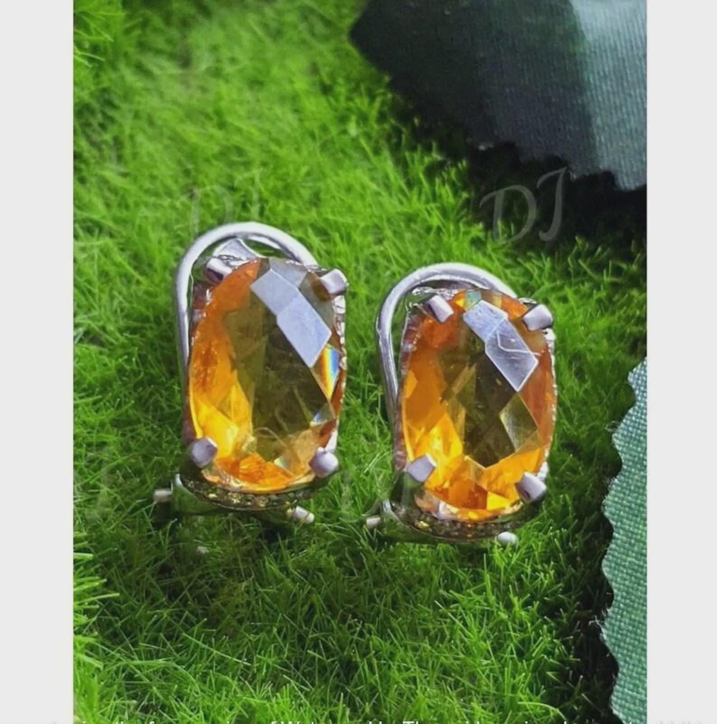 4Ct Oval Cut Drop Earrings Yellow Citrine Earring 14K White Gold Plated Women's Earrings 4 Prongs, Anniversary & Birthday Gift for Her