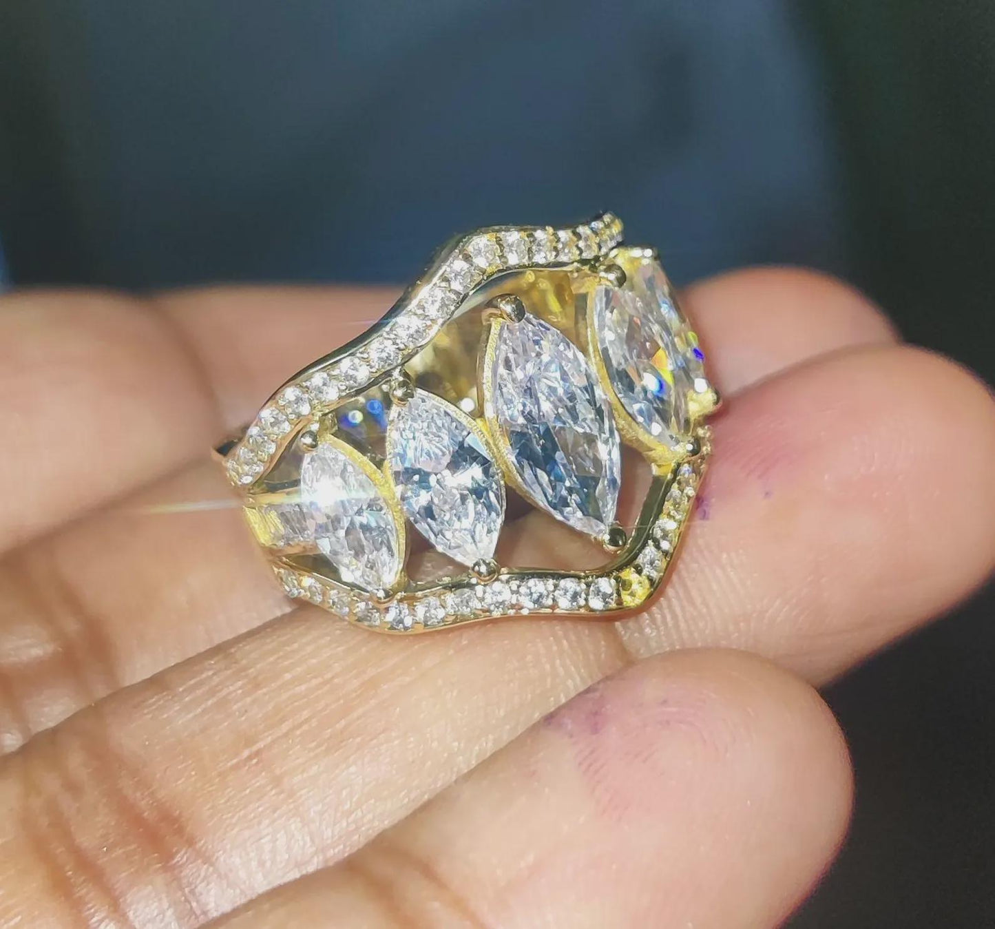 2Ct Marquise Cut Diamond Engagement Wedding Anniversary Women's Ring 14K Yellow Gold Over Engagement Ring Diamond Wedding Ring