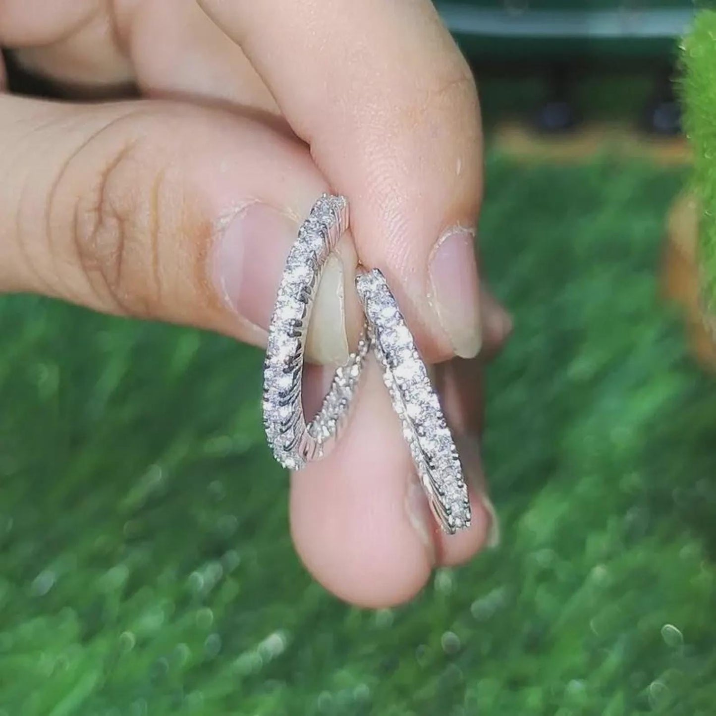 1.50Ct Round Cut Diamond Hoop Earring Simulated 14K White Gold Finish 925 Sterling Silver For Special Occasion, Birthday Gift, Daily Wear