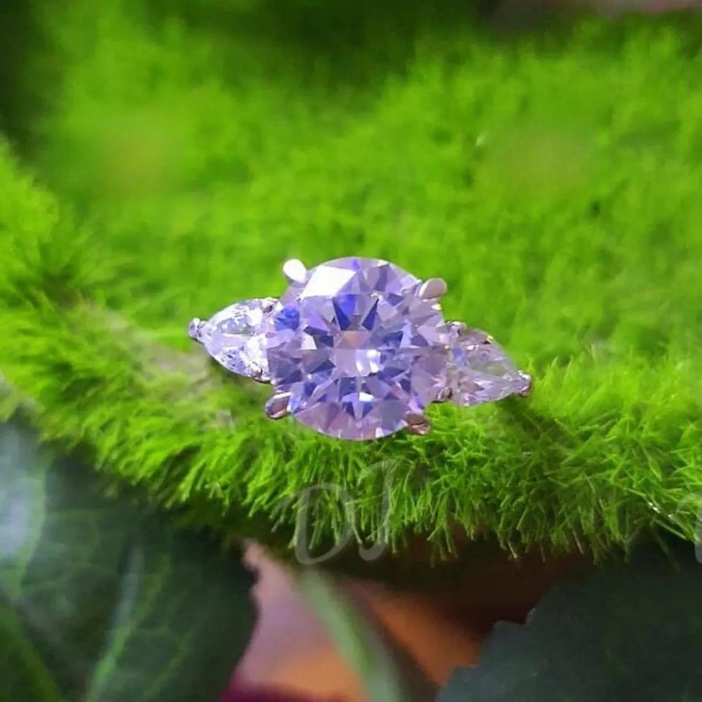 2Ct Round Cut Simulated White Diamond Three Stone Wedding Engagement Anniversary Ring 14k White Gold Plated- 925 Silver, Gift for Her