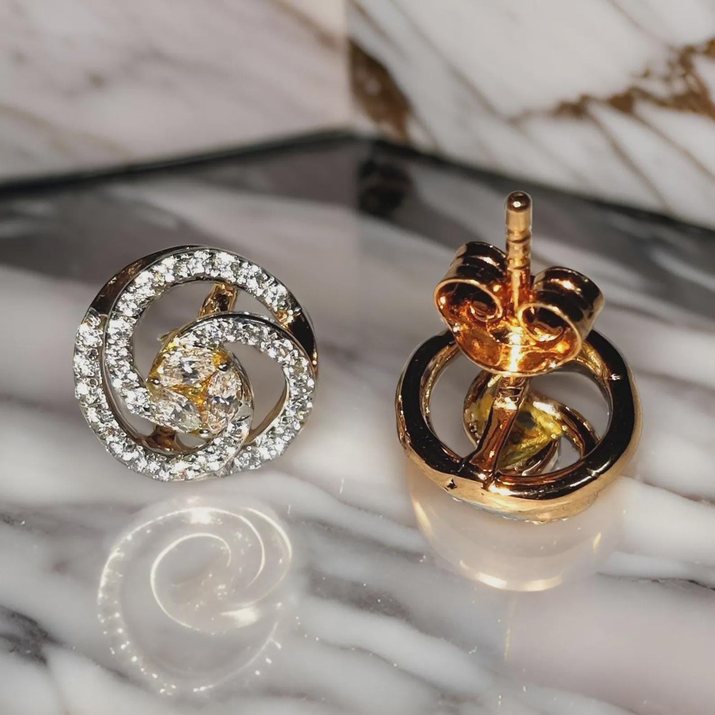 1.50Ct Diamond Stud Earrings VVS1 Diamond Cluster Women's Stud Earrings 14K Rose Gold Finish 925 Silver Stud Earrings Push Back Stud