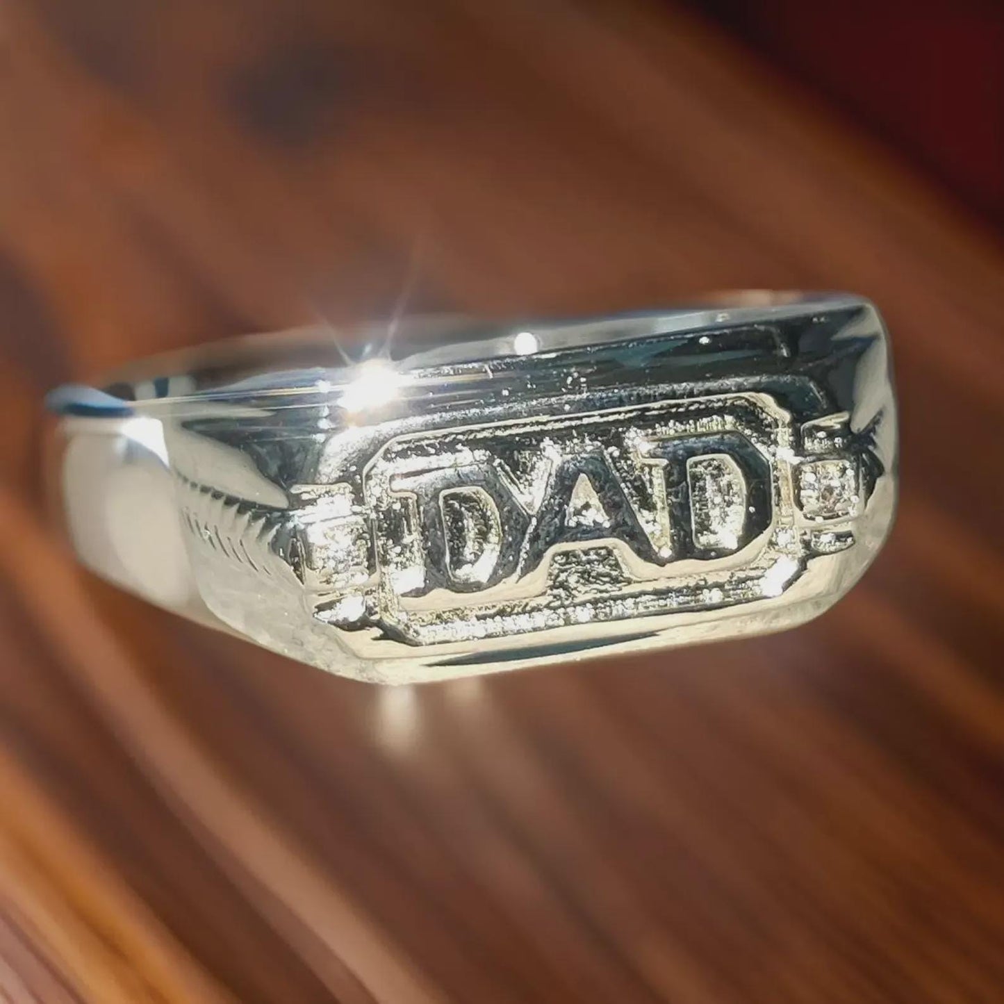 Customized Any Personalization Name Ring 14K White Gold Finish 925 Sterling Silver Anniversary Ring, Gift For Birthday, DAD Name Ring