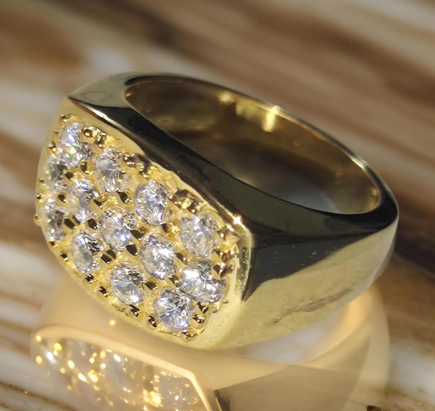 2Ct Round Cut Wedding Ring Simulated Diamond Band Ring 14K Yellow Gold Finish 925 Sterling Silver Ring Anniversary Ring, Gift For Birthday