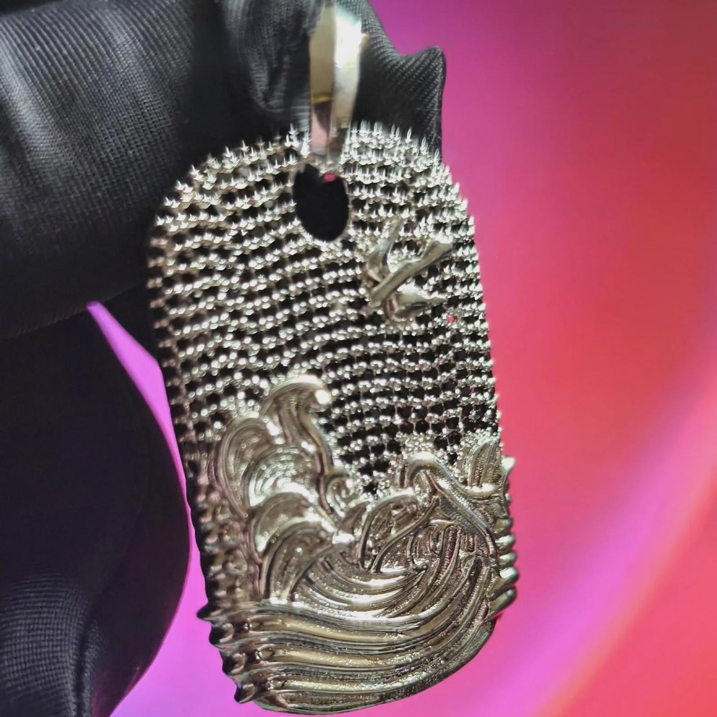 2Ct Diamond Dog Tag Pendant Round Simulated Black Diamond Pendant 14K White Gold Plated Unisex Pendant 925 Sterling Silver, Hip Hop Pendant