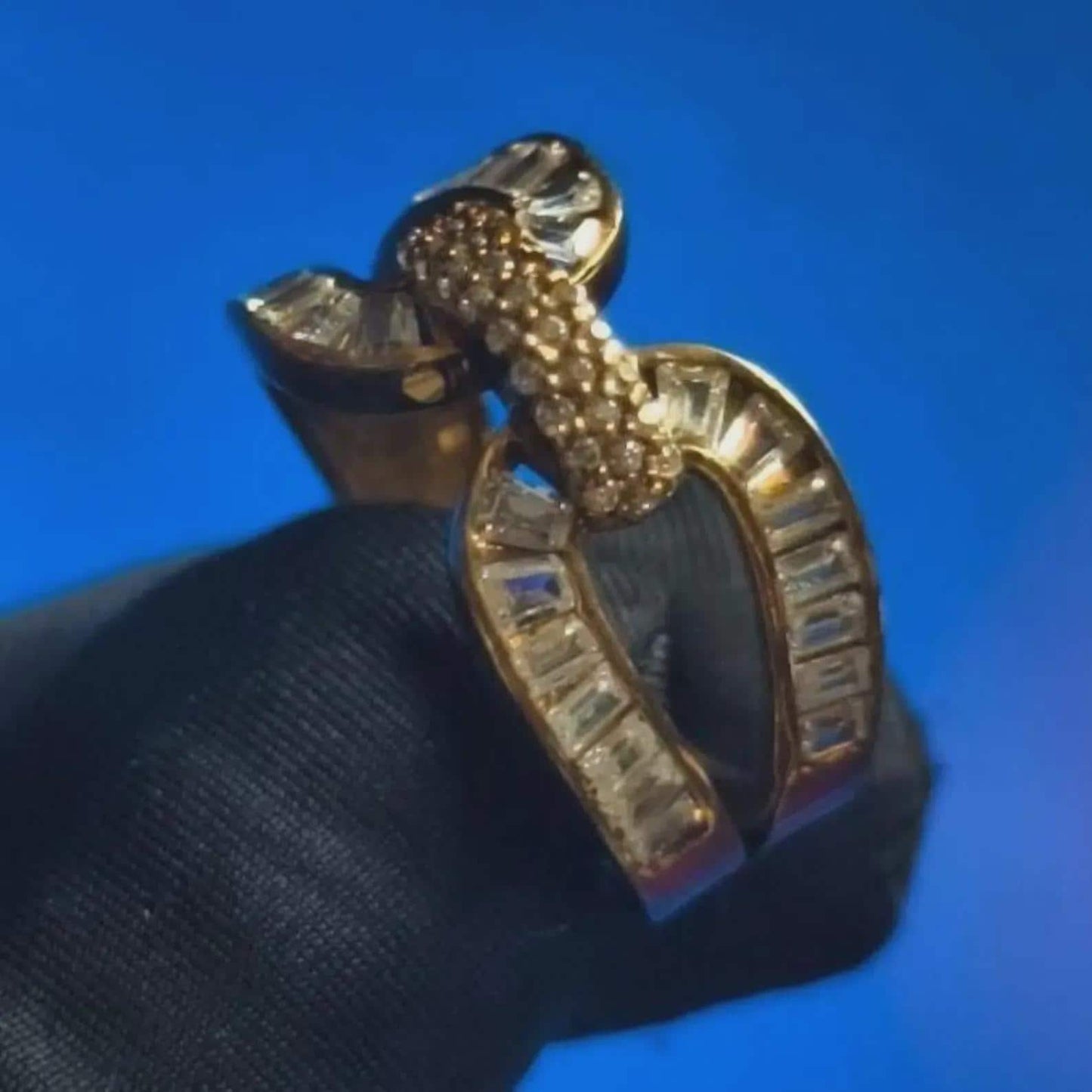 2Ct Diamond Wedding Fancy Ring Baguette Cut Simulated Diamond 14K Yellow Gold Plated 925 Sterling Silver, Anniversary Ring, Engagement Ring