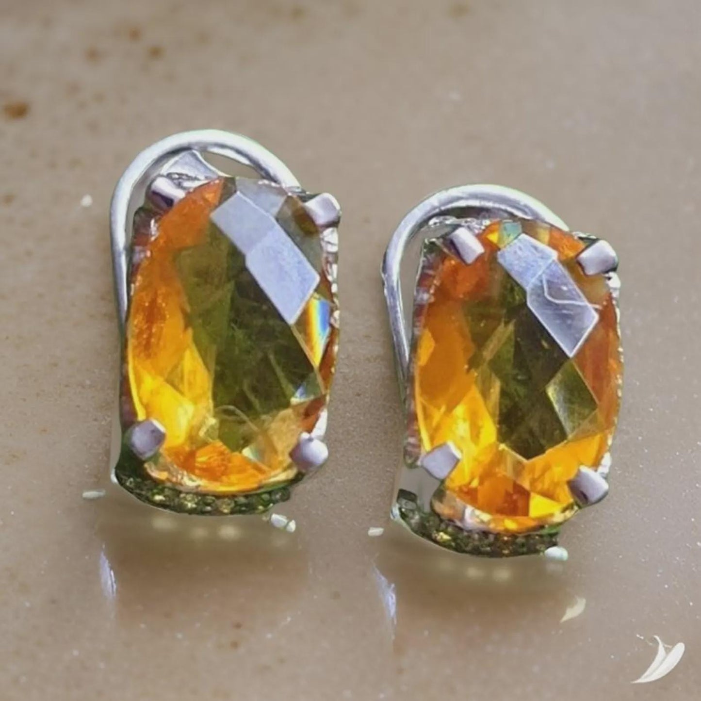 4Ct Oval Cut Drop Earrings Yellow Citrine Earring 14K White Gold Plated Women's Earrings 4 Prongs, Anniversary & Birthday Gift for Her