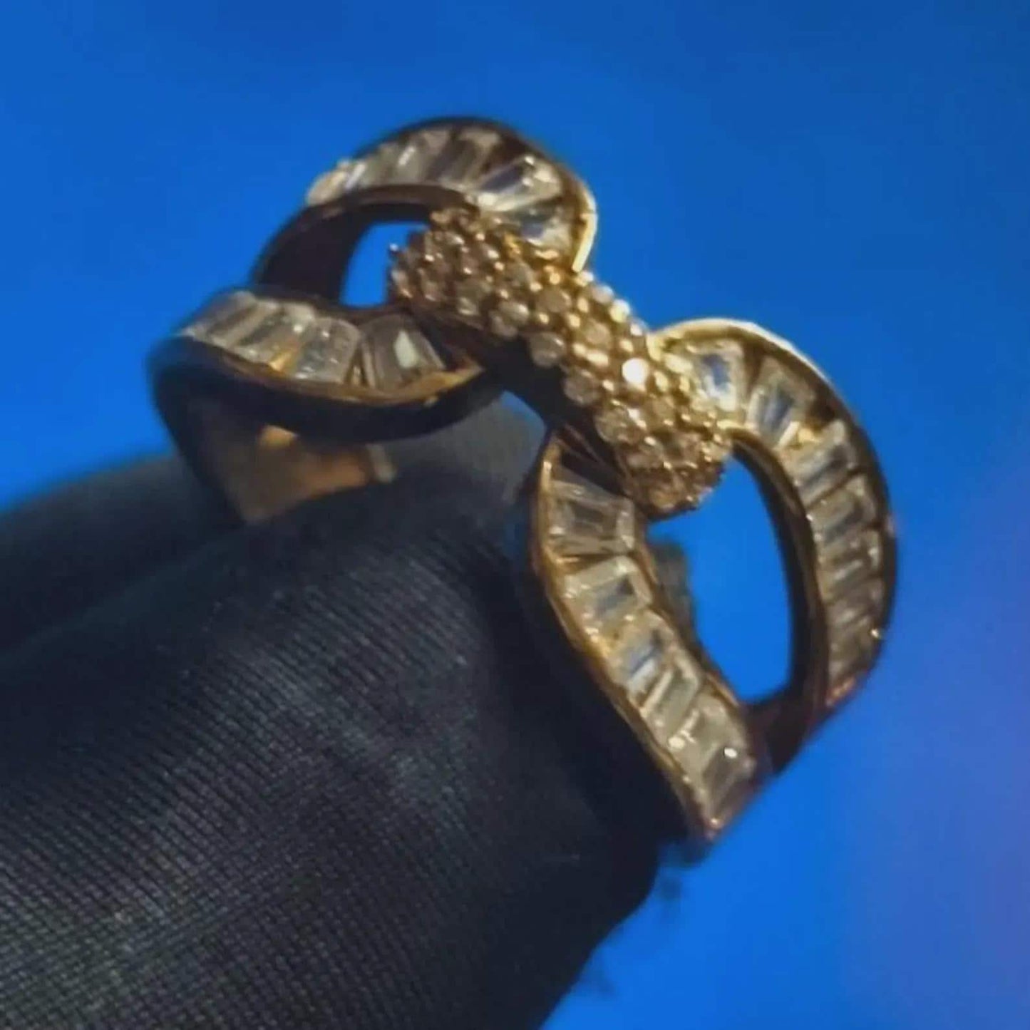 2Ct Diamond Wedding Fancy Ring Baguette Cut Simulated Diamond 14K Yellow Gold Plated 925 Sterling Silver, Anniversary Ring, Engagement Ring