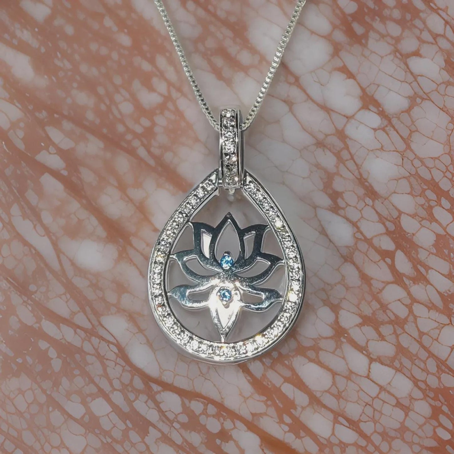 1Ct Round Cut Simulated Diamond Flower Lotus Pendant Necklaces Pendant 14K White Gold Over Moissanite Lotus Women's Pendant