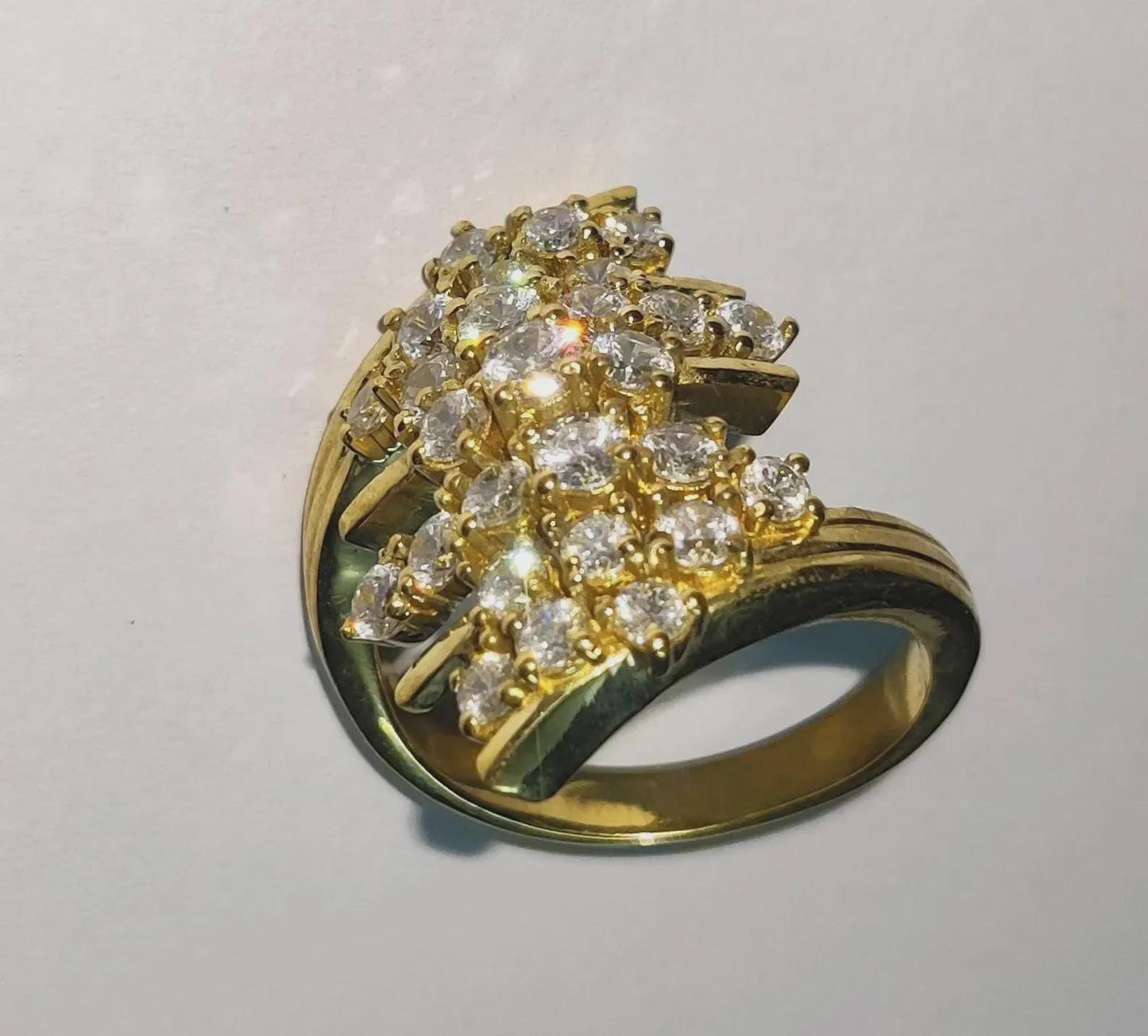 2Ct Moissanite Round Cut Natural Moissanite Tester Pass Engagement Anniversary Ring 14KYellow Gold Finish 925 Sterling Silver Wedding Ring