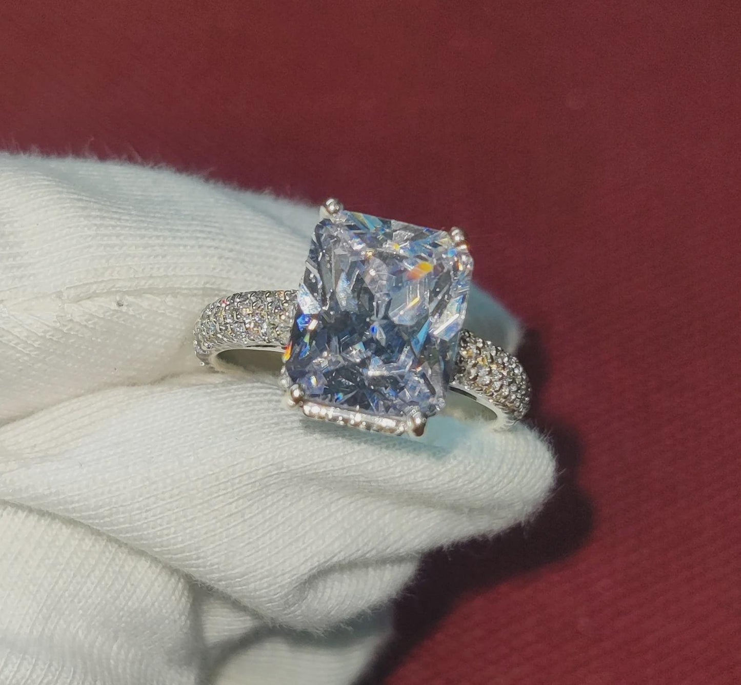 2.50Ct Emerald Cut Simulated Diamond Solitaire Engagement Anniversary Ring 14K White Gold Finish 925 Sterling Silver Wedding Gift For her