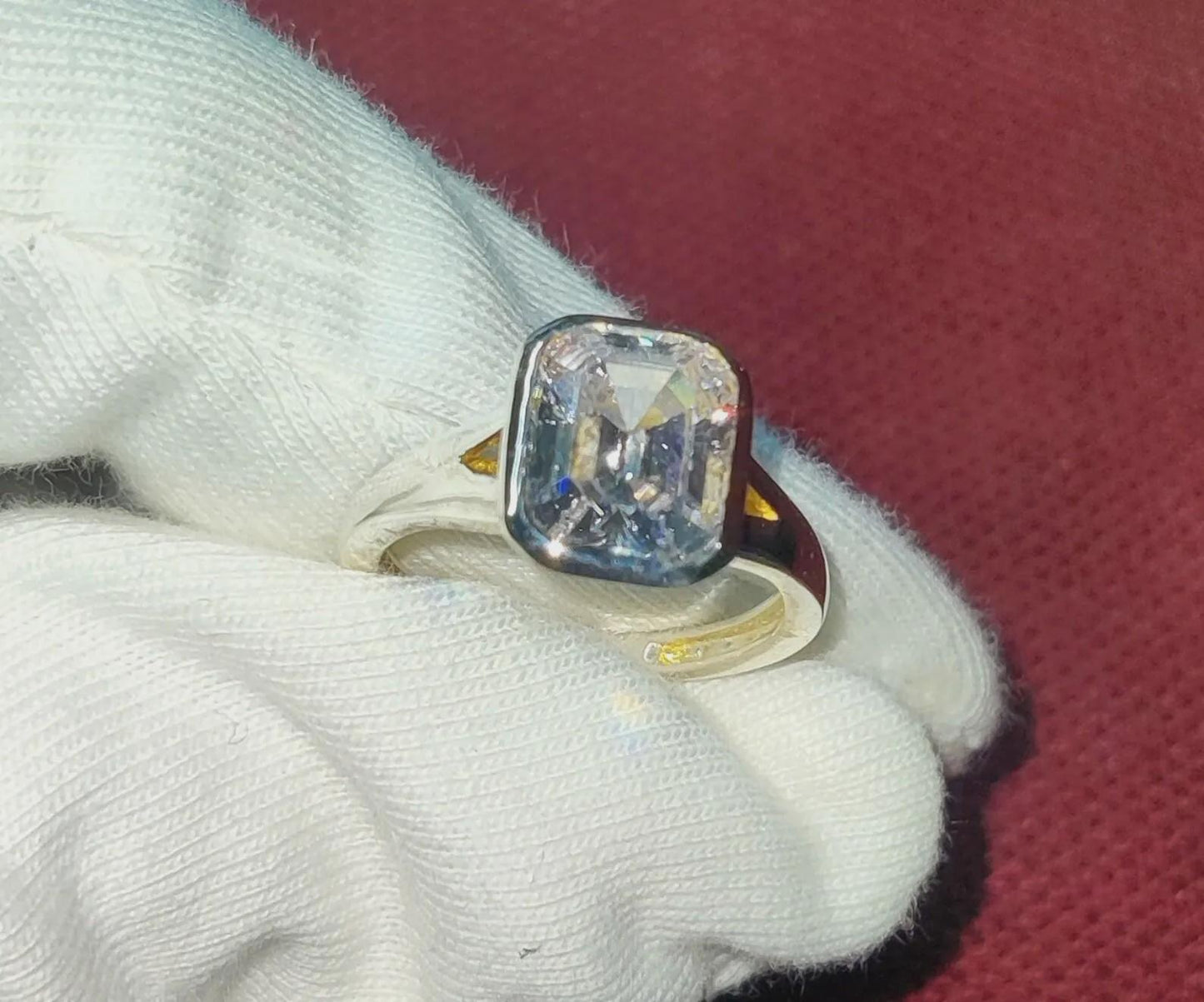 2Ct Diamond Emerald Cut Simulated Diamond Solitaire Prong Engagement Anniversary Wedding Ring 14K White Gold Finish Gift 925 Sterling Silver