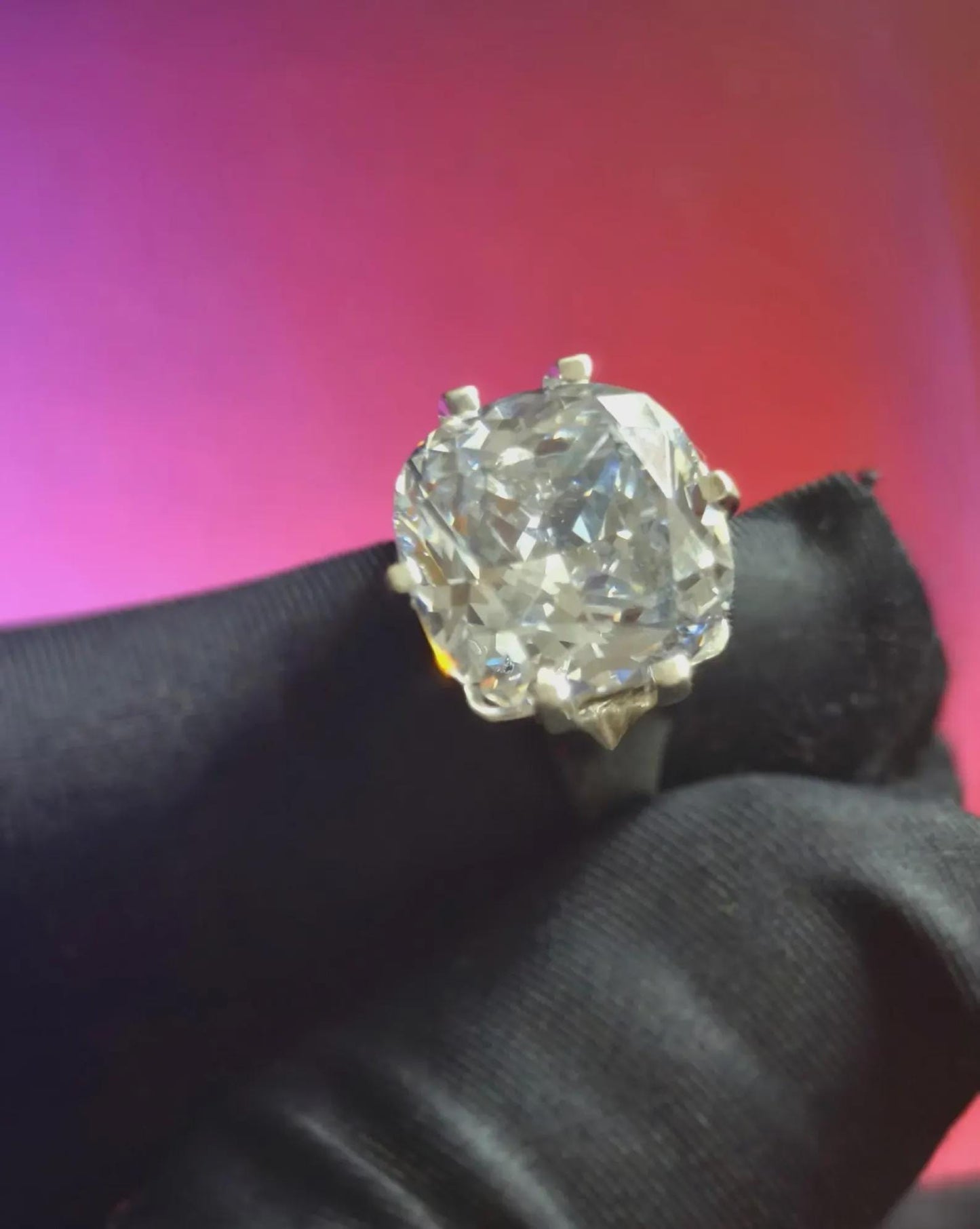 Moissanite Solitaire Prong Setting Ring Lab Created 14K White Gold Plated 925 Sterling Silver, Ring, For Wedding Engagement Anniversary Gift