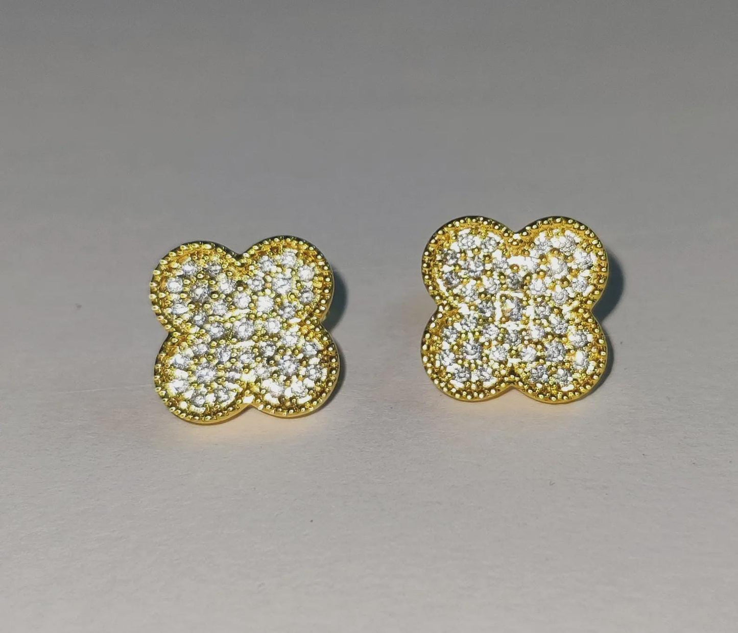 1.50Ct Round Cut Diamond Women's Stud Earrings Cluster Stud Earrings 14K Yellow Gold Finish 925 Silver Stud Earrings Push Back Stud Earrings