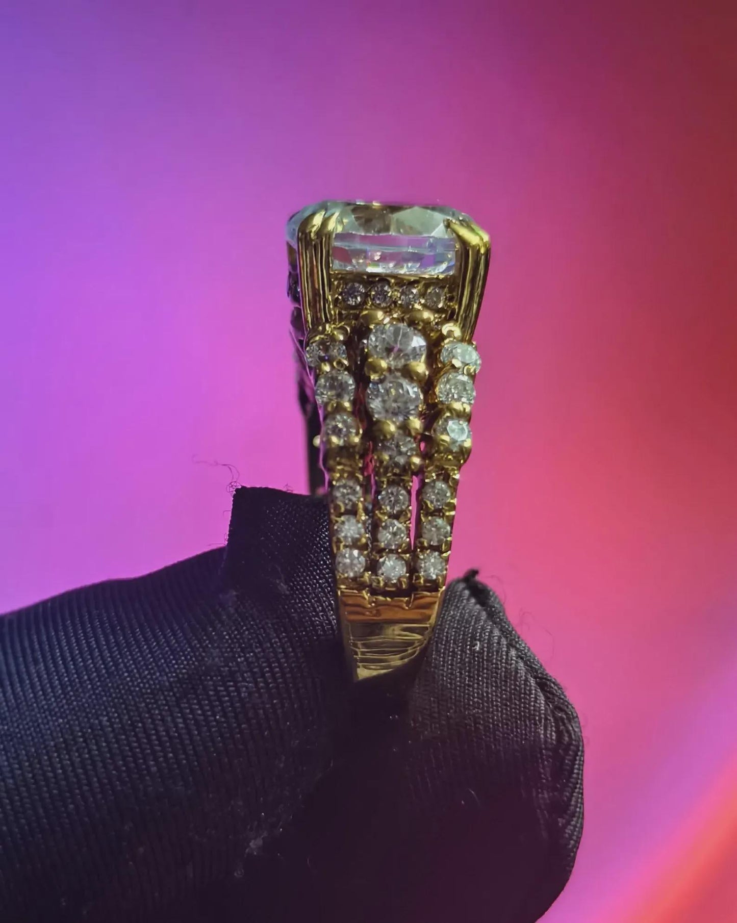 2Ct Round Cut Lab Created Diamond Solitaire Prong Setting Ring Round Cut 14K Yellow Gold Plated 925 Silver, Anniversary Ring, Wedding Gift