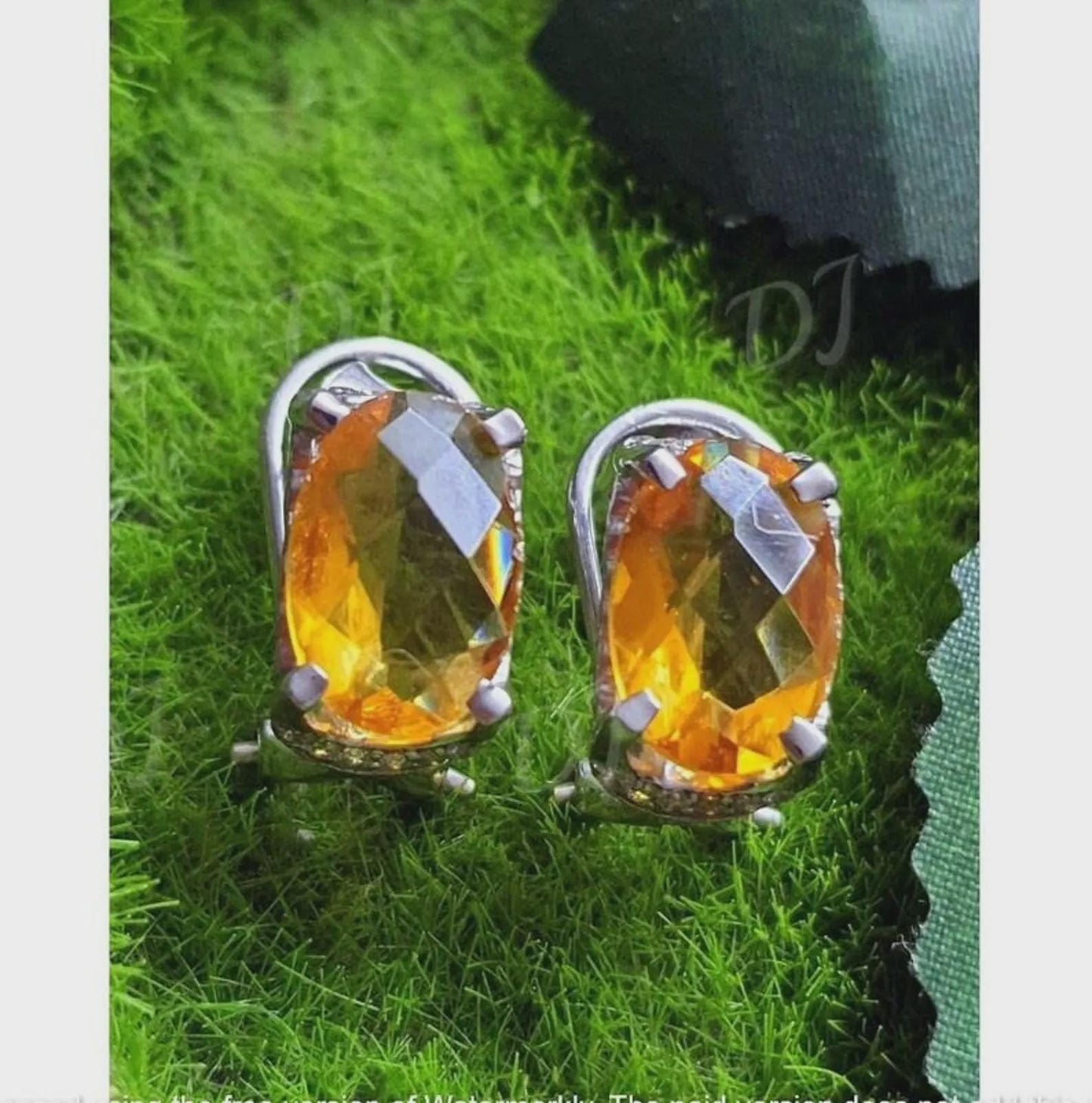 4Ct Oval Cut Drop Earrings Yellow Citrine Earring 14K White Gold Plated Women's Earrings 4 Prongs, Anniversary & Birthday Gift for Her