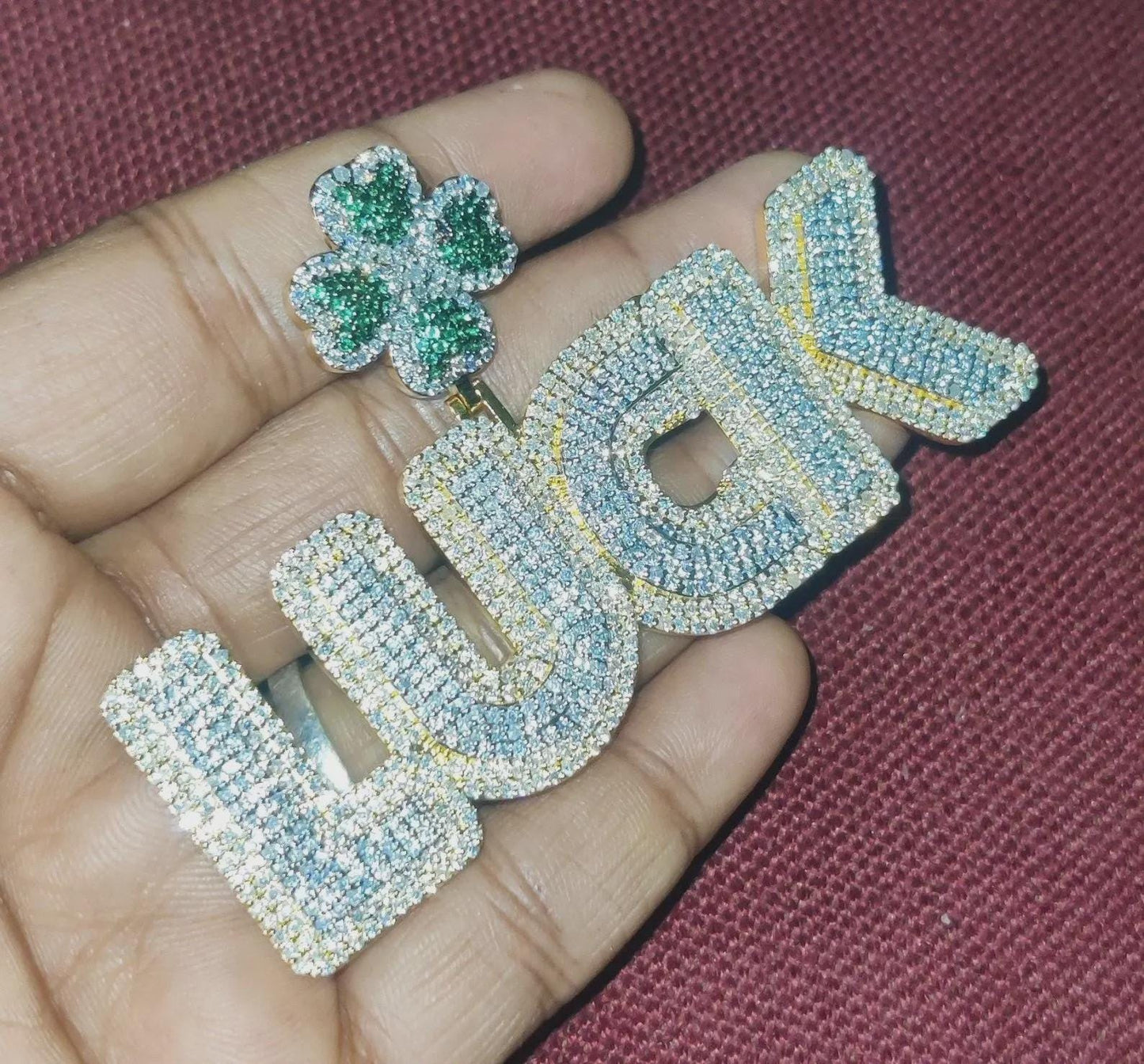 2Ct Diamond Round Simulated Diamond Pendant, Flower Custom Any Letter Diamond Pendant, 925 Sterling Silver, Birthday and Party Pendant Gift